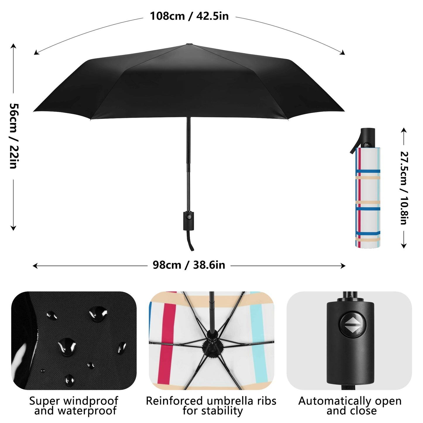 Umbrella - 'St Ninians, Bute' Tartan | Happy Tartan® - Happy Tartan