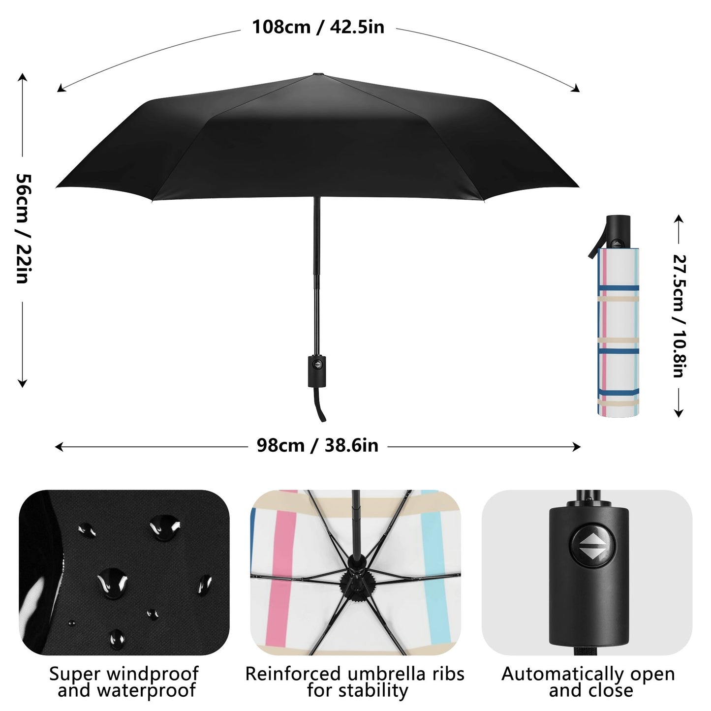 Umbrella - 'Ettrick Bay, Bute' Tartan | Happy Tartan® - Happy Tartan