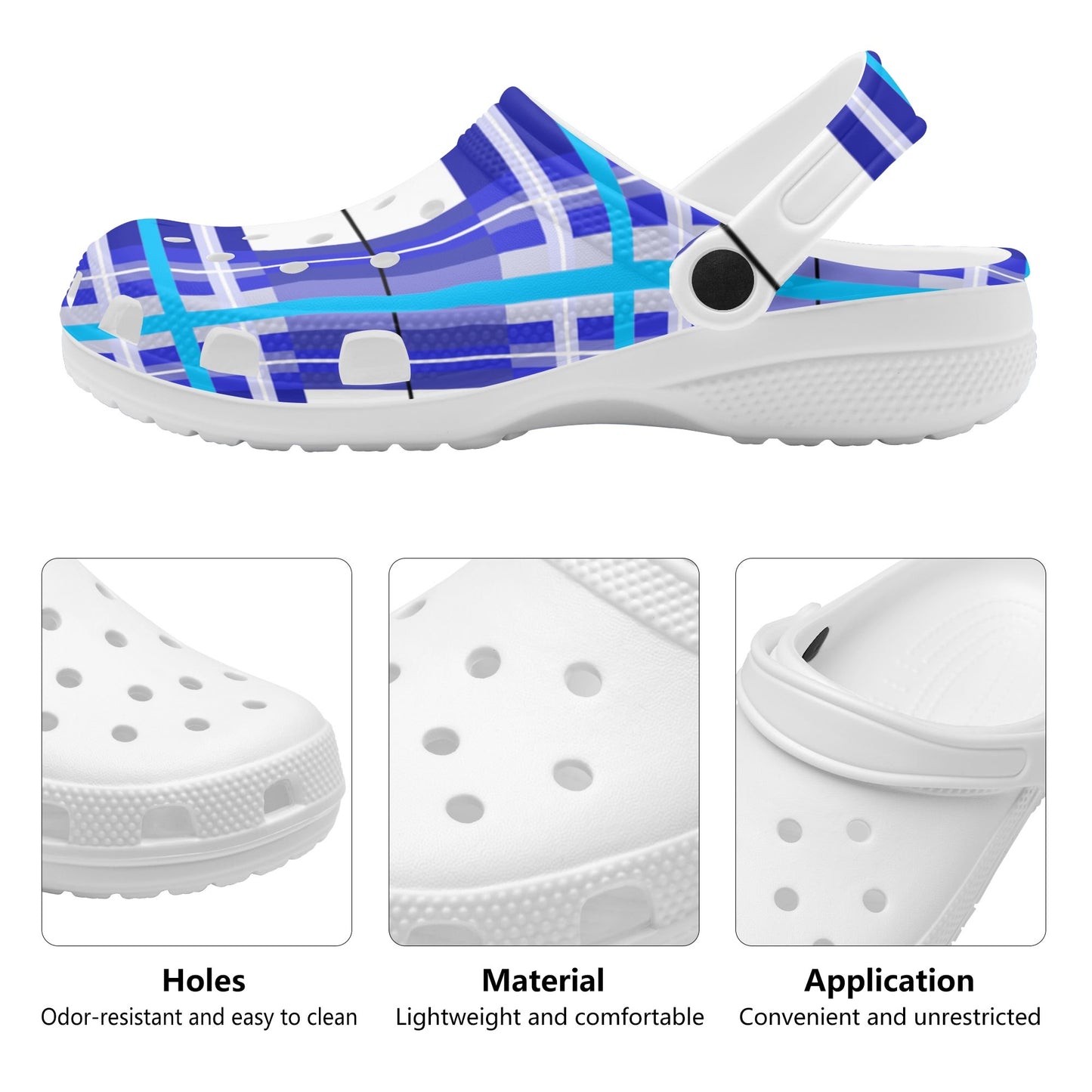 ✨'Cumbrae Sky' Happy Tartan® Adult Classic Clogs✨ - Happy Tartan