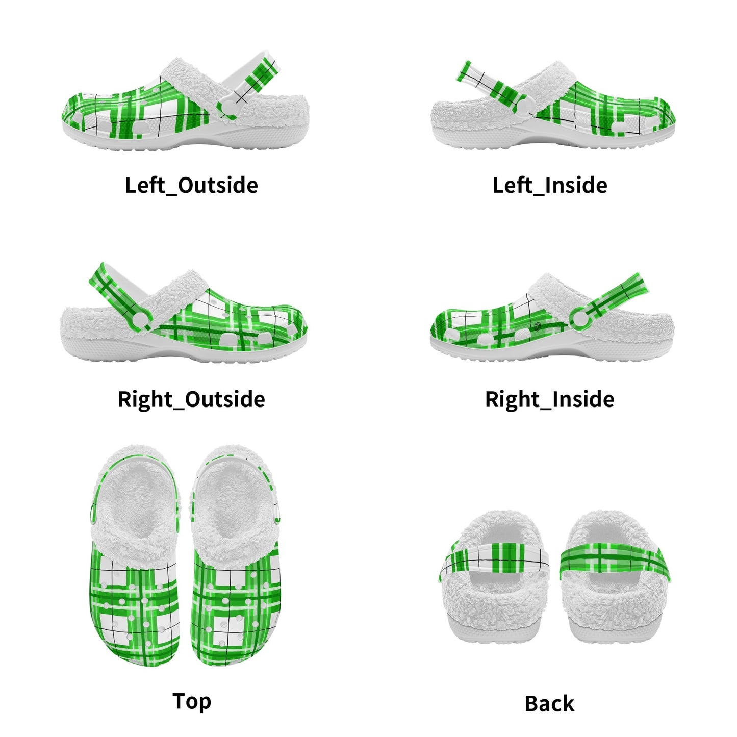 ✨'Colonsay Sky' Happy Tartan® Adult Clogs With White Fleece Fur Lining✨ - Happy Tartan