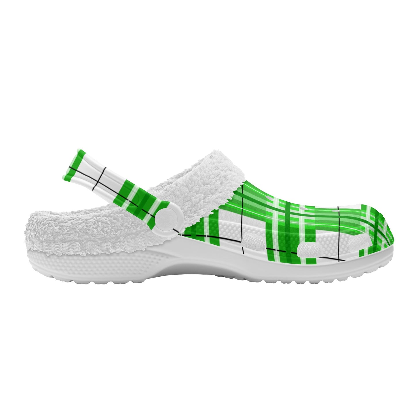 ✨'Colonsay Sky' Happy Tartan® Adult Clogs With White Fleece Fur Lining✨ - Happy Tartan