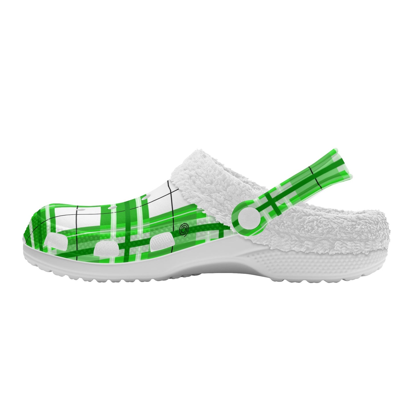 ✨'Colonsay Sky' Happy Tartan® Adult Clogs With White Fleece Fur Lining✨ - Happy Tartan