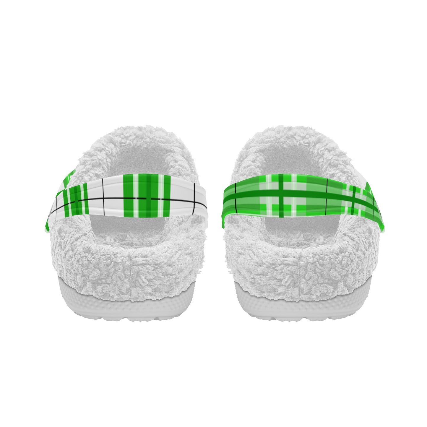 ✨'Colonsay Sky' Happy Tartan® Adult Clogs With White Fleece Fur Lining✨ - Happy Tartan