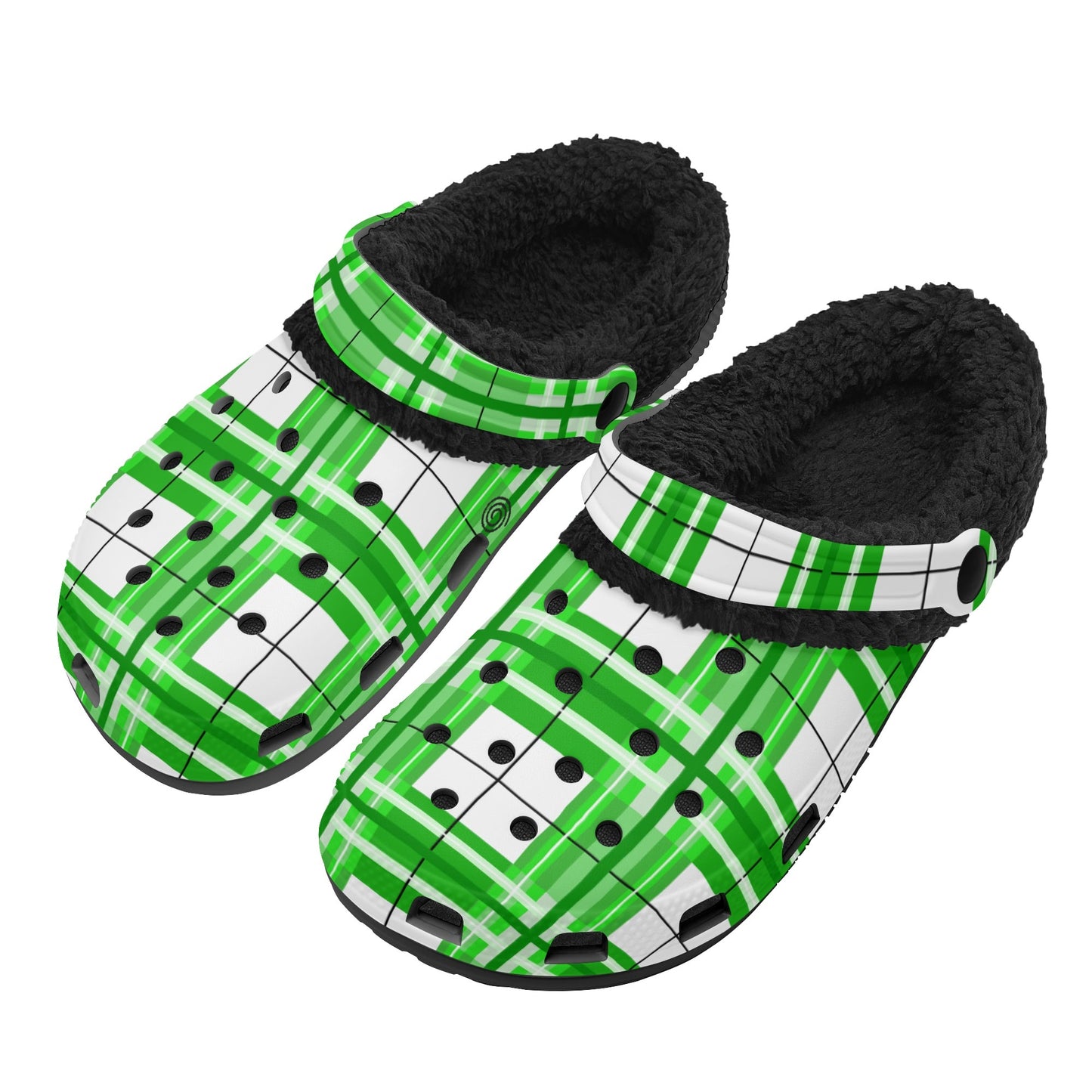 Adult Clogs with Black Fleece Lining – 'Colonsay Sky' Tartan | Happy Tartan® - Happy Tartan
