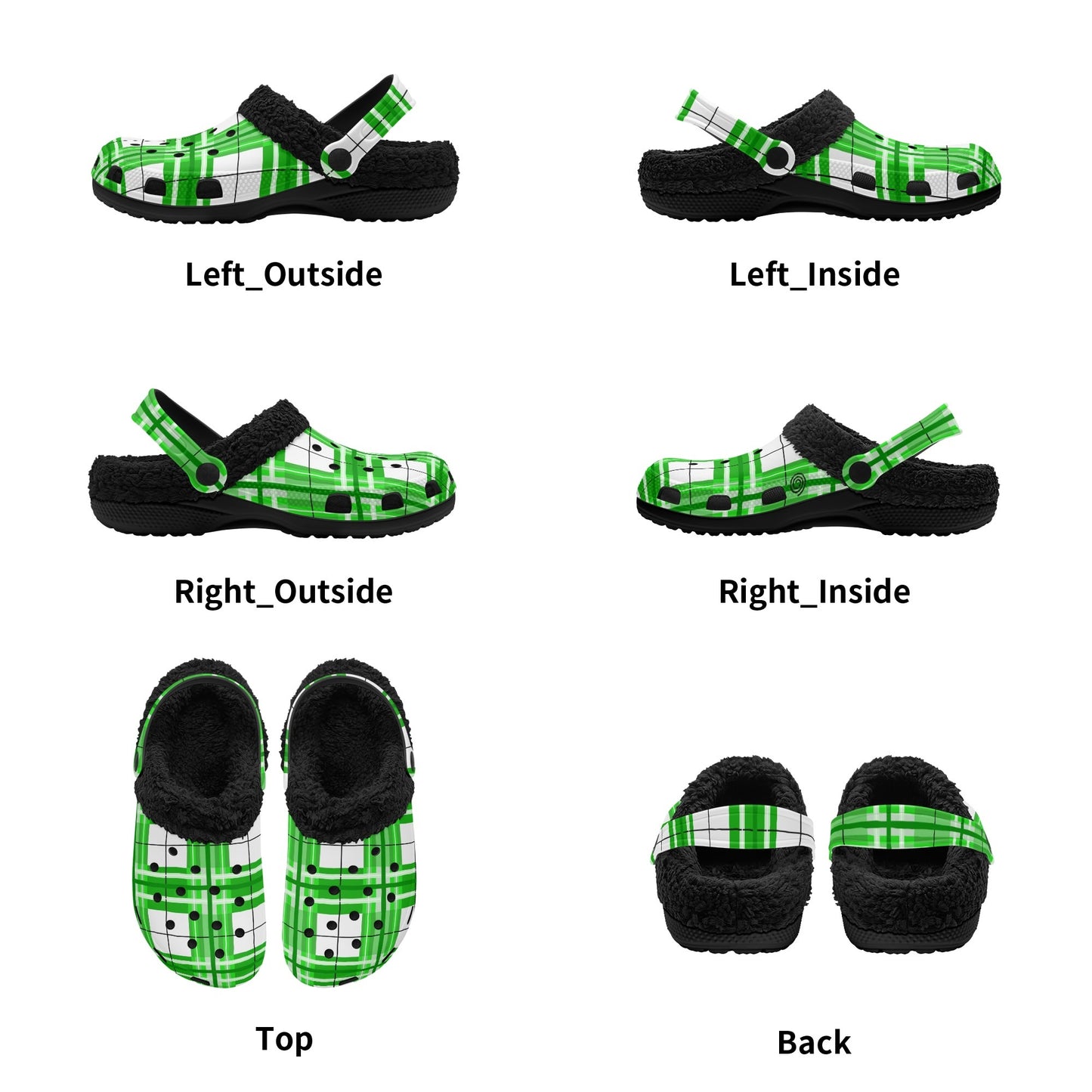 Adult Clogs with Black Fleece Lining – 'Colonsay Sky' Tartan | Happy Tartan® - Happy Tartan