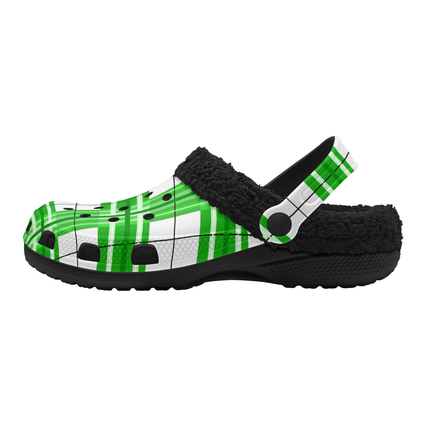 Adult Clogs with Black Fleece Lining – 'Colonsay Sky' Tartan | Happy Tartan® - Happy Tartan