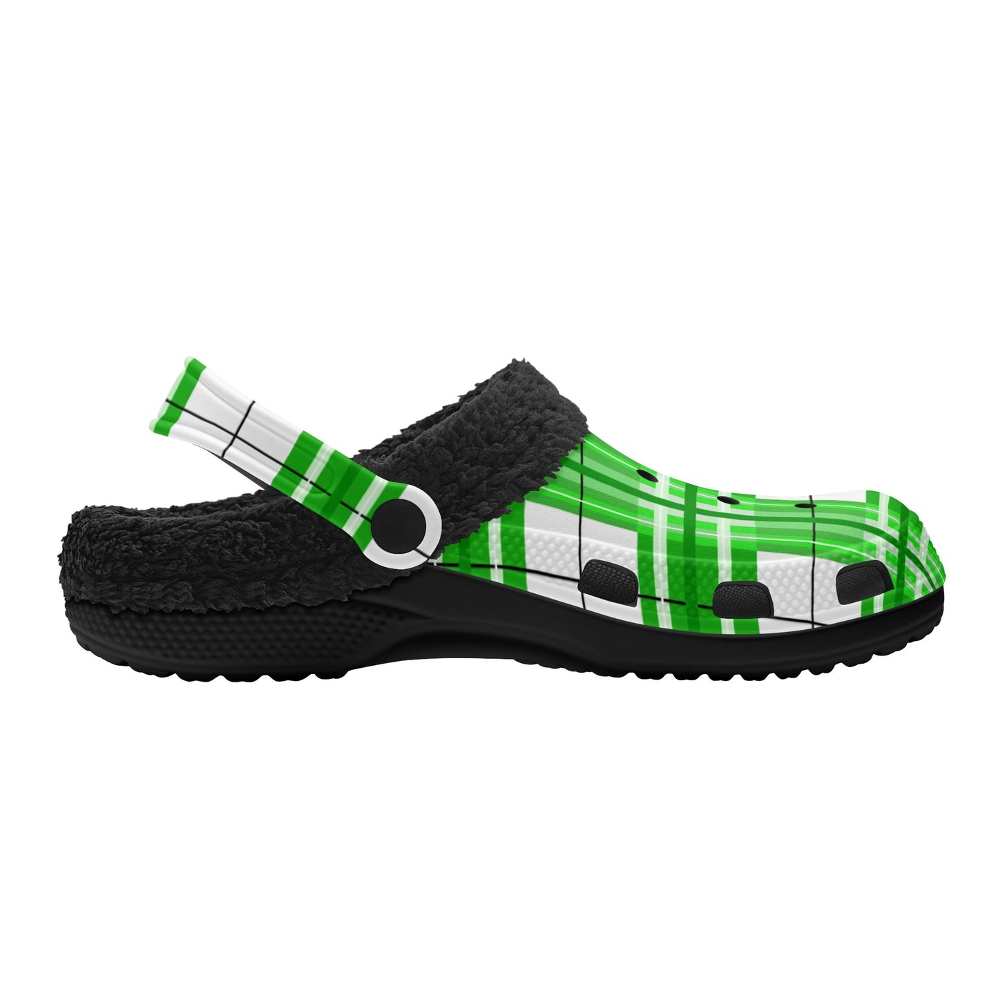 Adult Clogs with Black Fleece Lining – 'Colonsay Sky' Tartan | Happy Tartan® - Happy Tartan