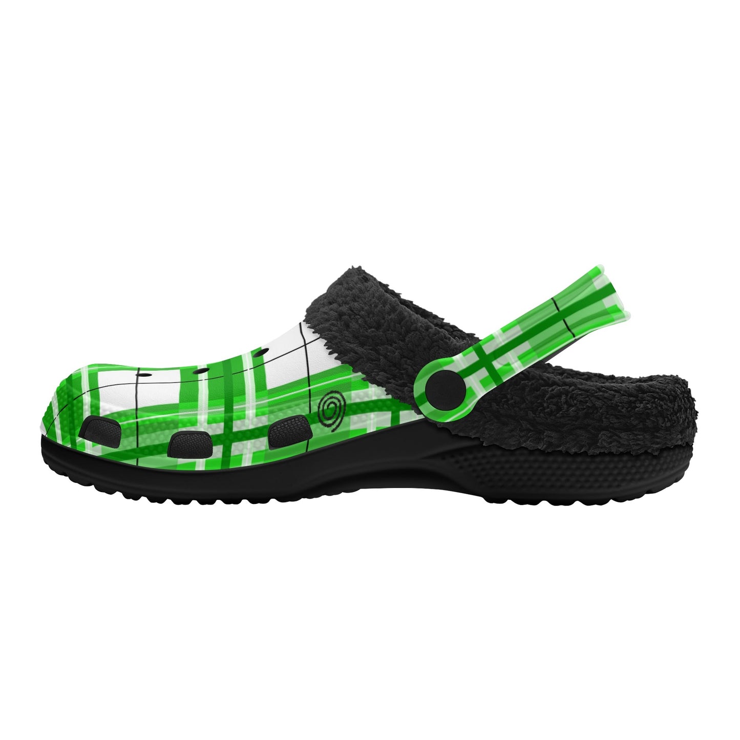 Adult Clogs with Black Fleece Lining – 'Colonsay Sky' Tartan | Happy Tartan® - Happy Tartan