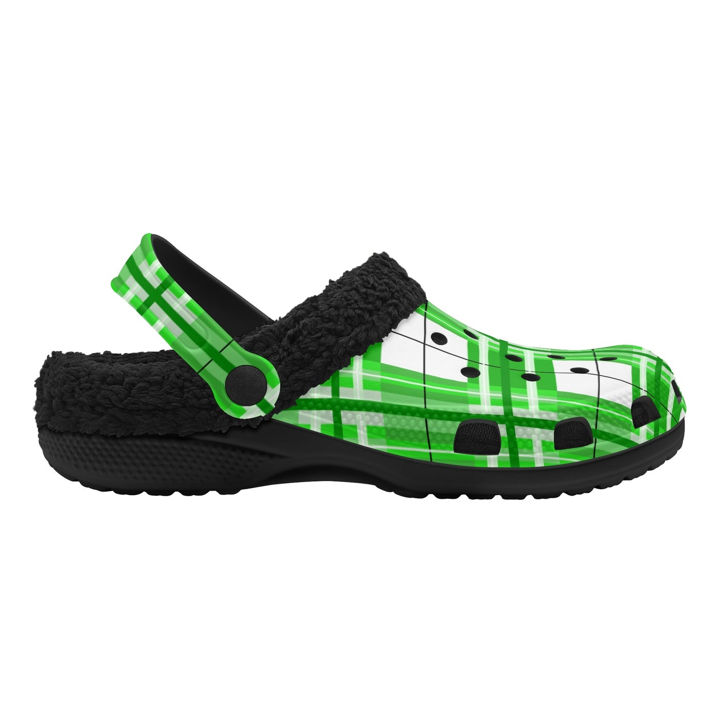Adult Clogs with Black Fleece Lining – 'Colonsay Sky' Tartan | Happy Tartan® - Happy Tartan