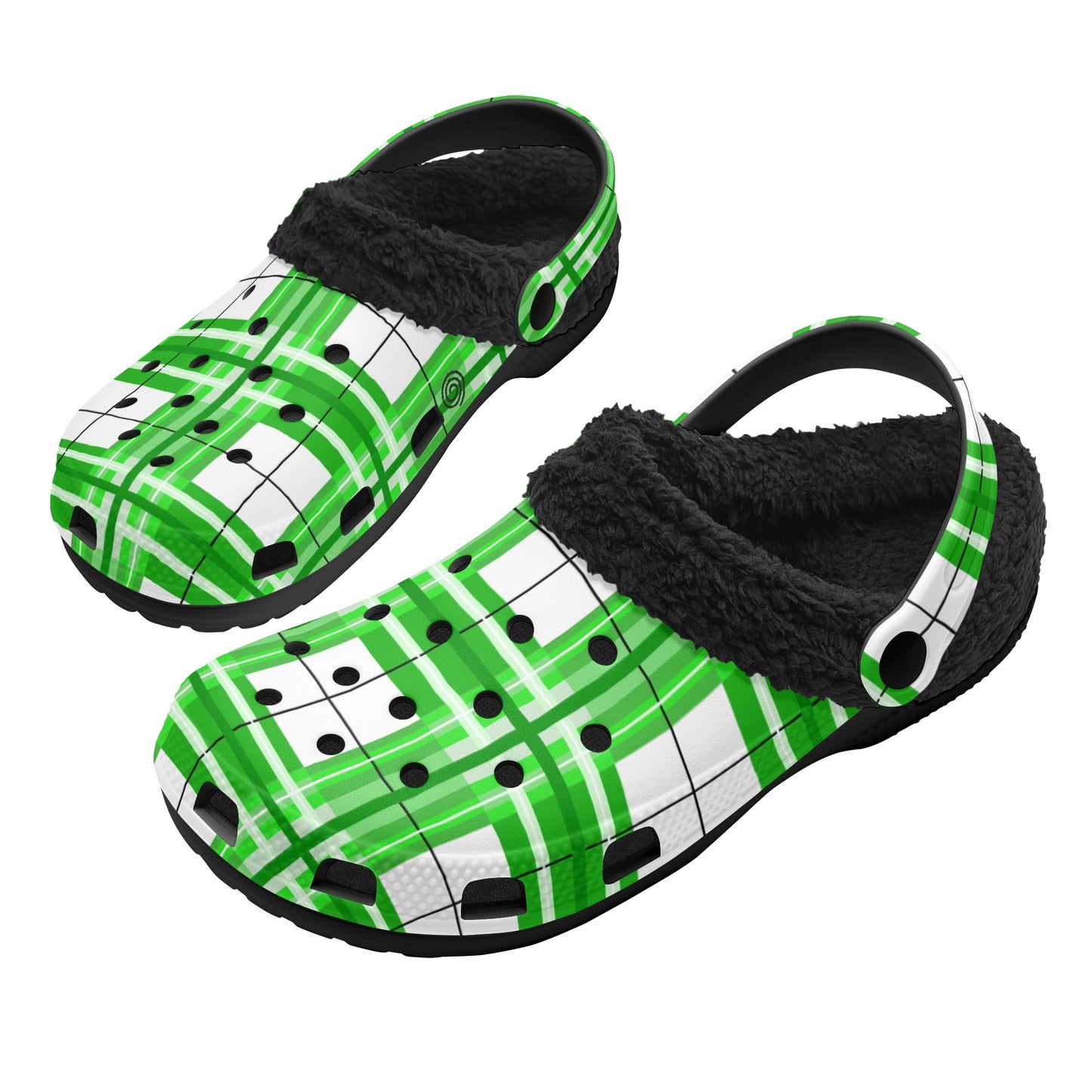 Adult Clogs with Black Fleece Lining – 'Colonsay Sky' Tartan | Happy Tartan® - Happy Tartan