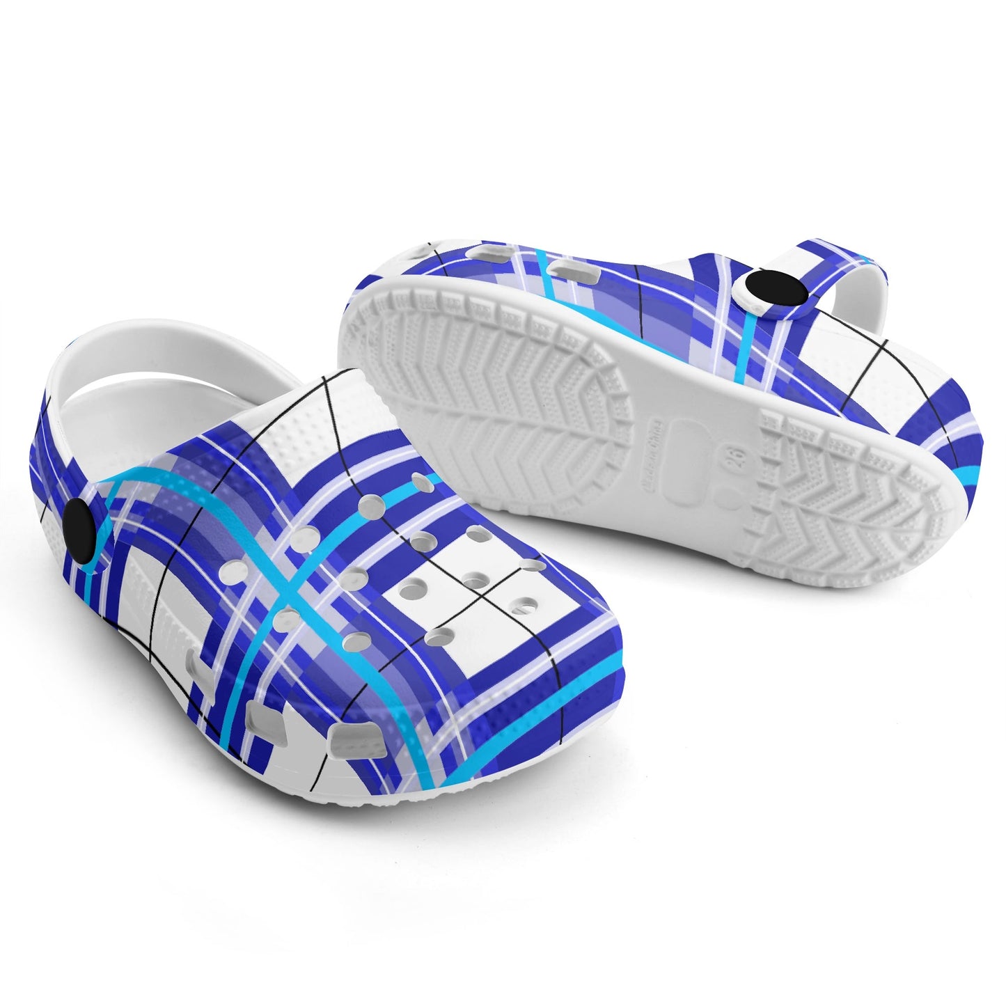 Kids Tartan Clogs – 'Cumbrae Sky, Bute' Happy Feet | Happy Tartan® - Happy Tartan