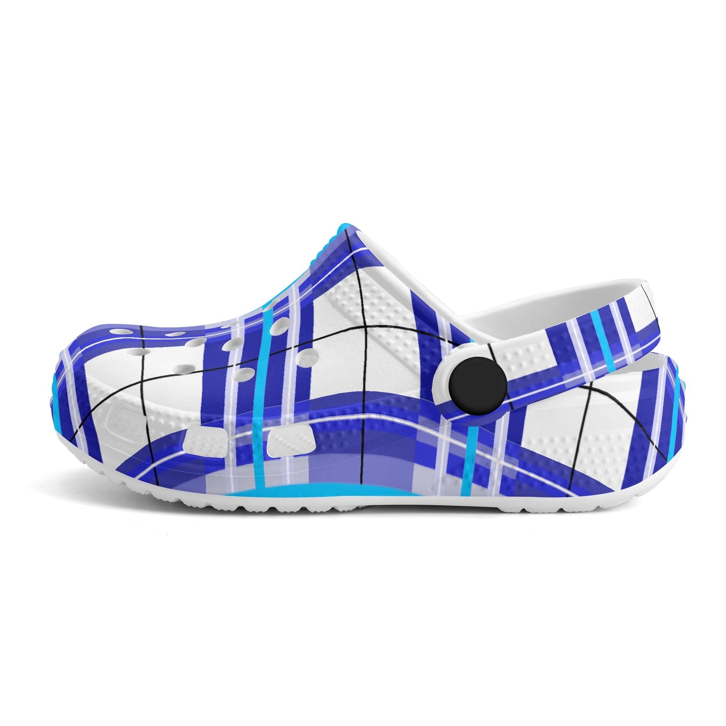 Kids Tartan Clogs – 'Cumbrae Sky, Bute' Happy Feet | Happy Tartan® - Happy Tartan