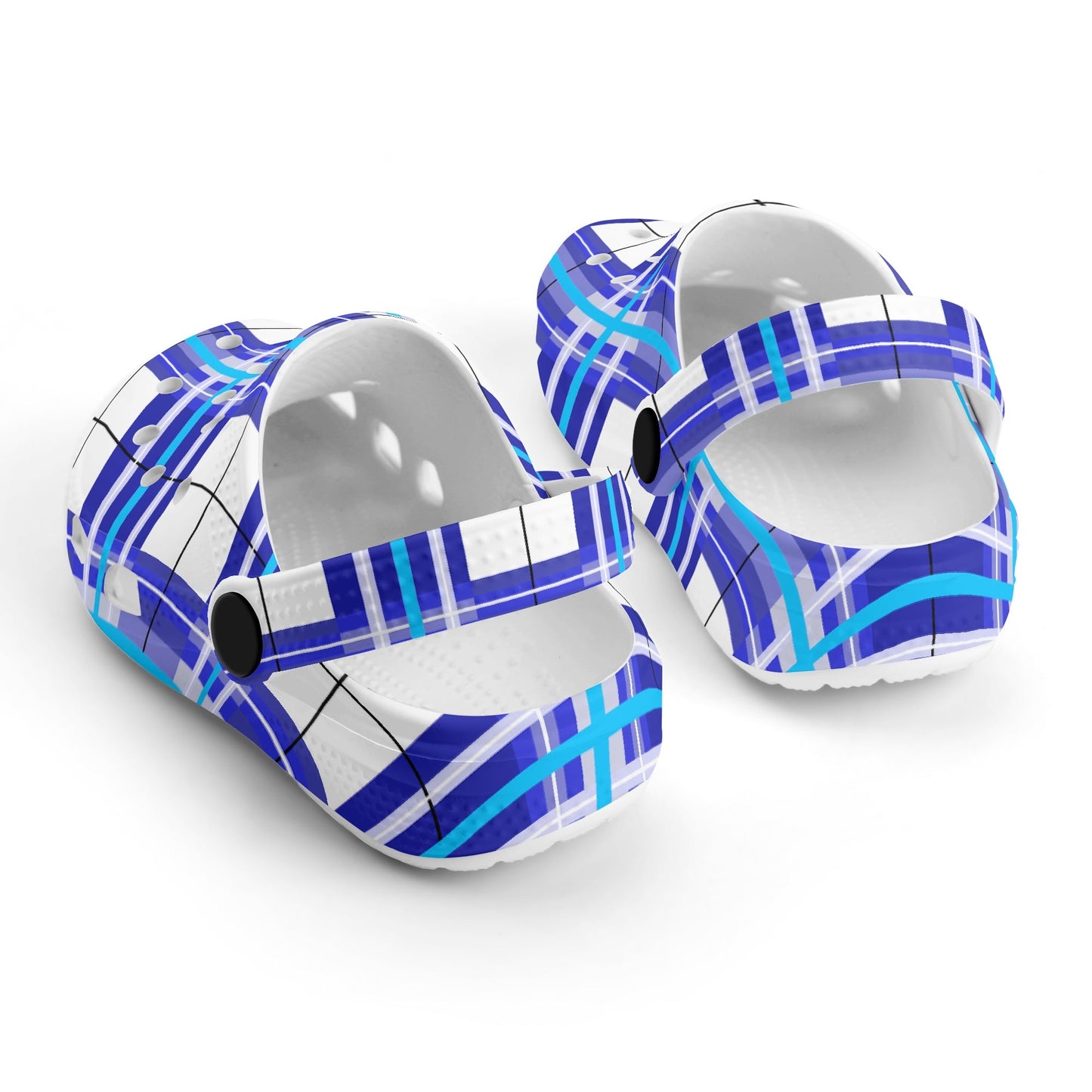 Kids Tartan Clogs – 'Cumbrae Sky, Bute' Happy Feet | Happy Tartan® - Happy Tartan