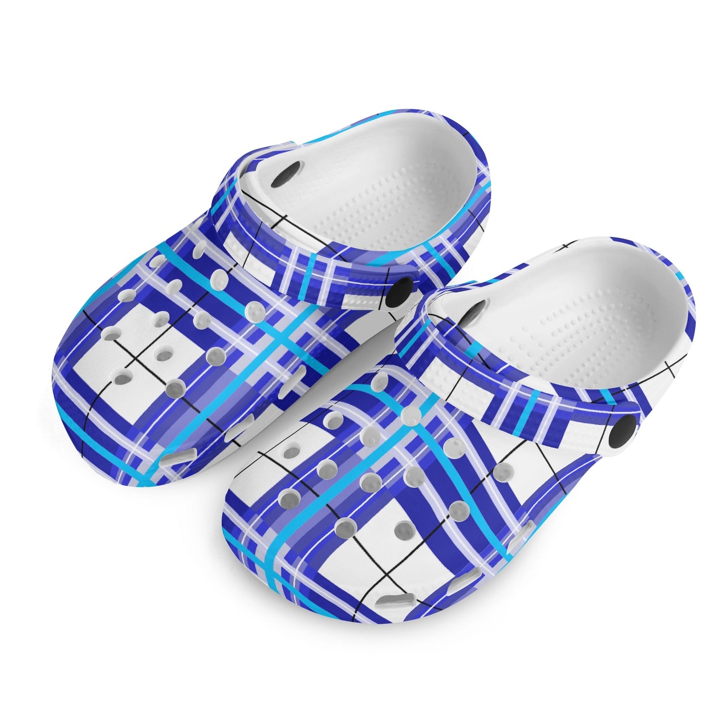 Kids Tartan Clogs – 'Cumbrae Sky, Bute' Happy Feet | Happy Tartan® - Happy Tartan