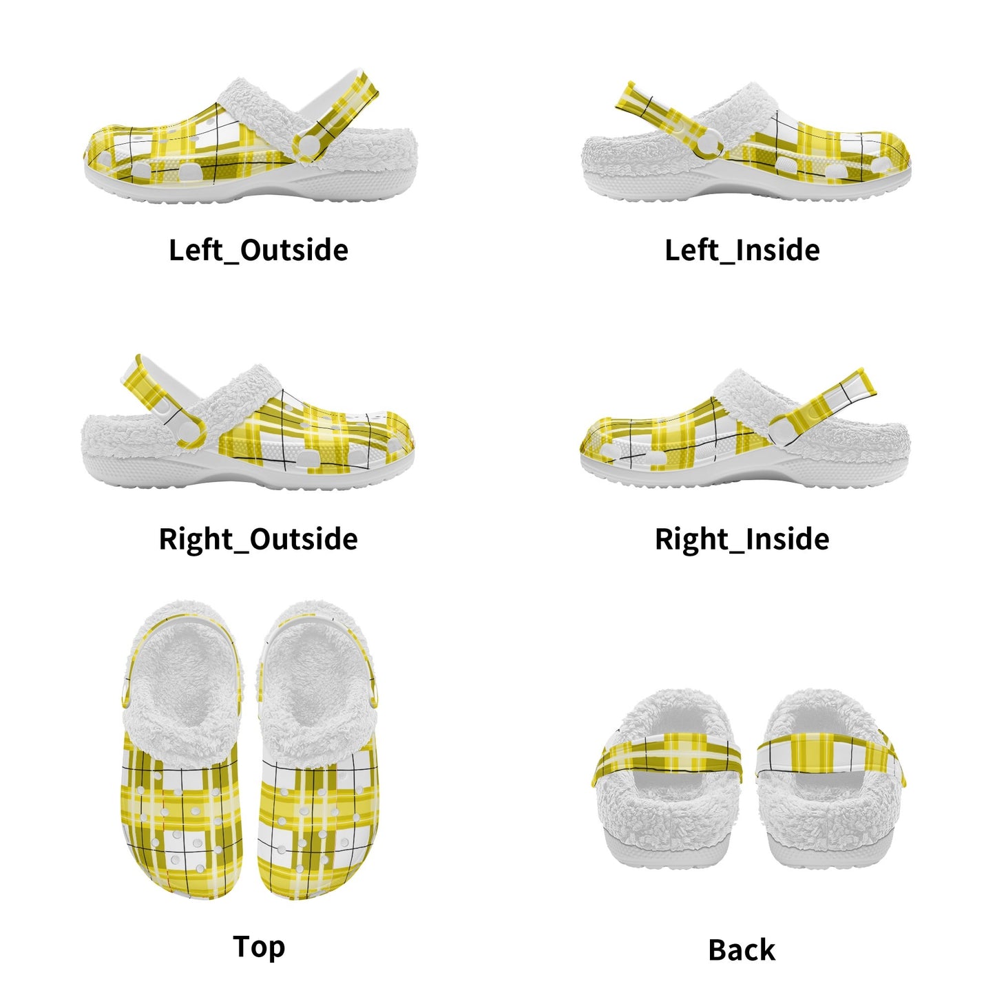✨'Staffa Sky' Happy Tartan® Adult Clogs With White Fleece Fur Lining✨ - Happy Tartan