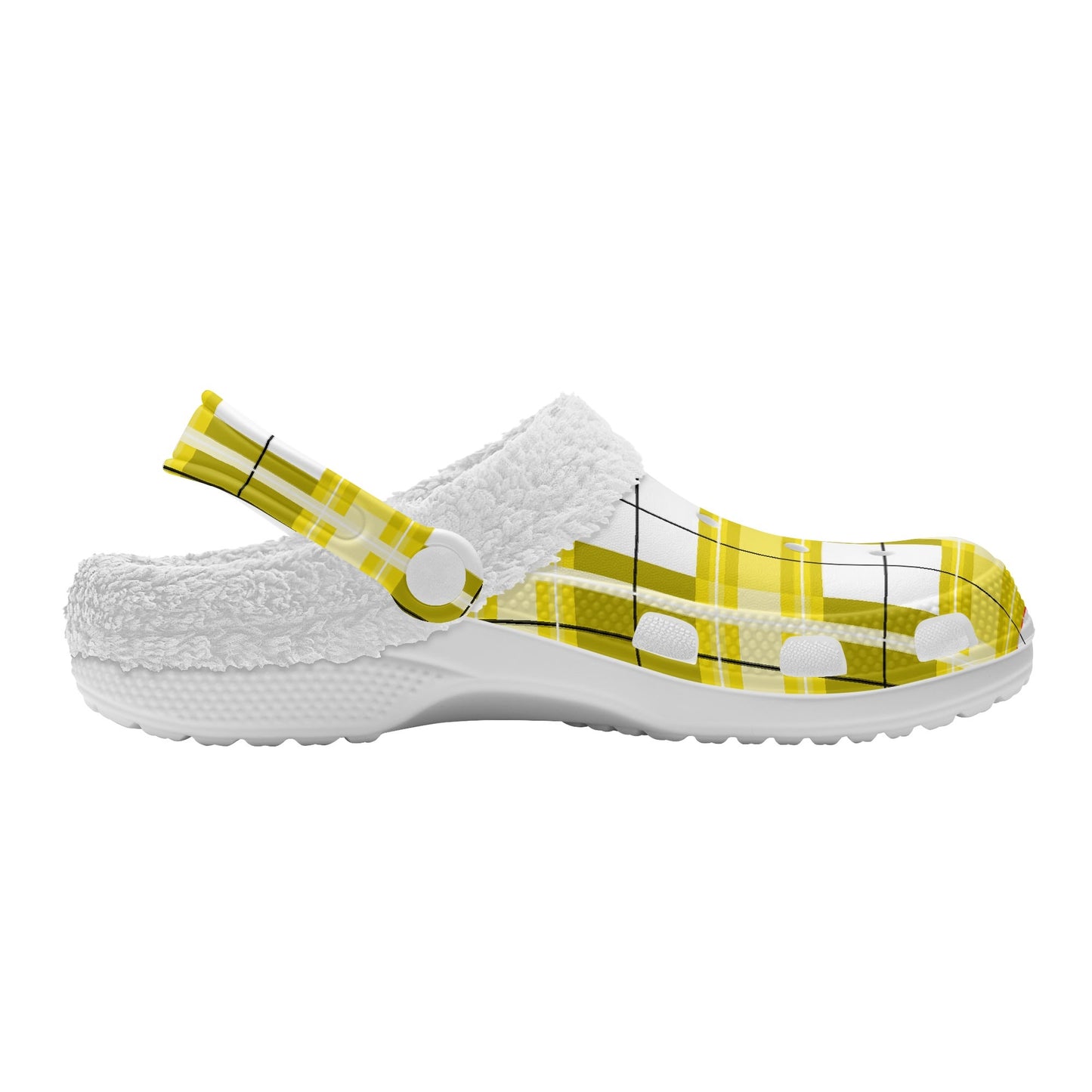 ✨'Staffa Sky' Happy Tartan® Adult Clogs With White Fleece Fur Lining✨ - Happy Tartan