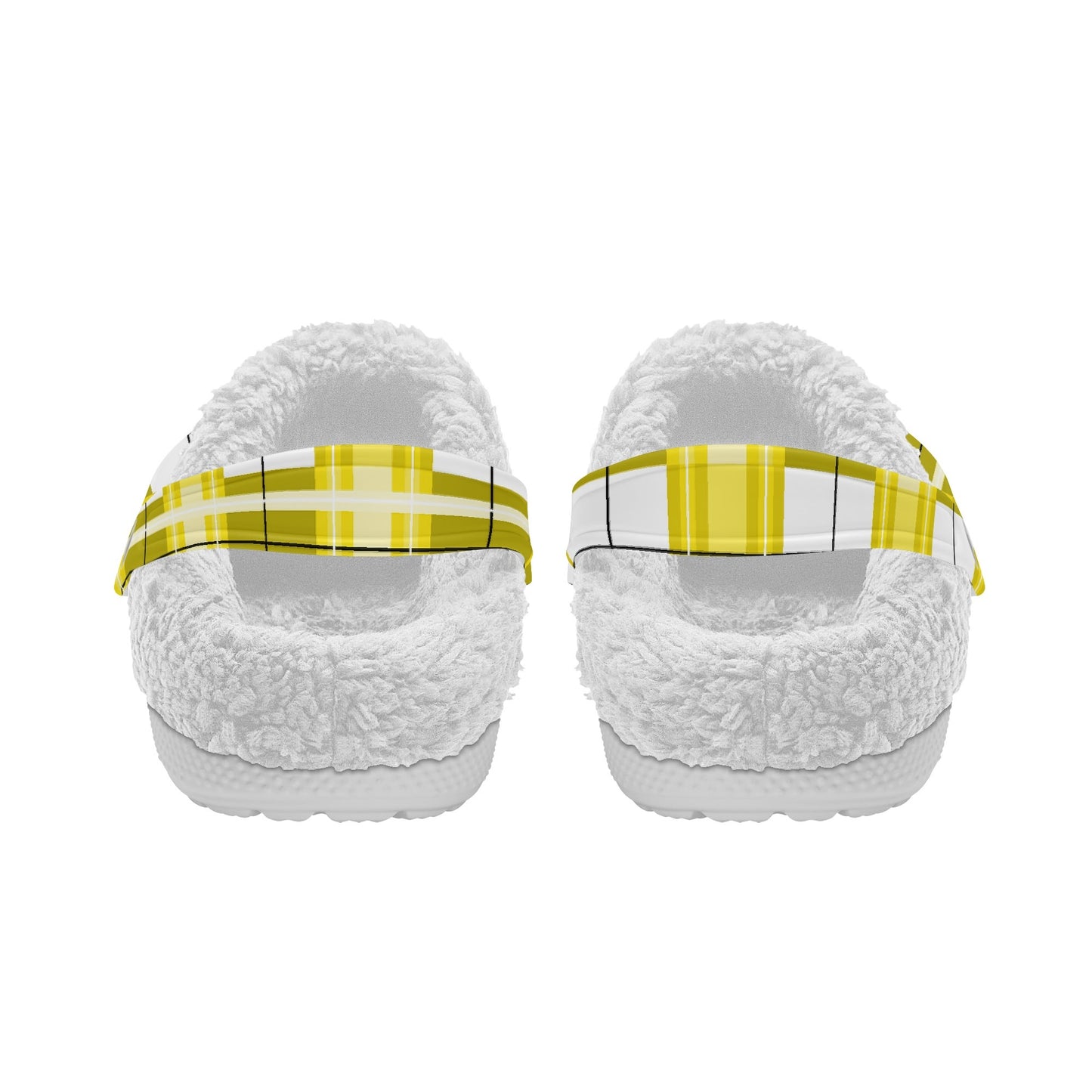 ✨'Staffa Sky' Happy Tartan® Adult Clogs With White Fleece Fur Lining✨ - Happy Tartan