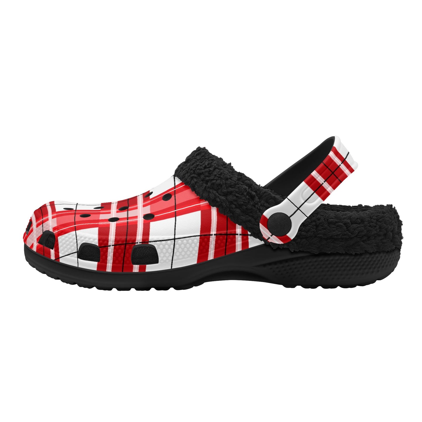 ✨'Mull Sky' Happy Tartan® Adult Clogs With Black Fleece Fur Lining✨ - Happy Tartan