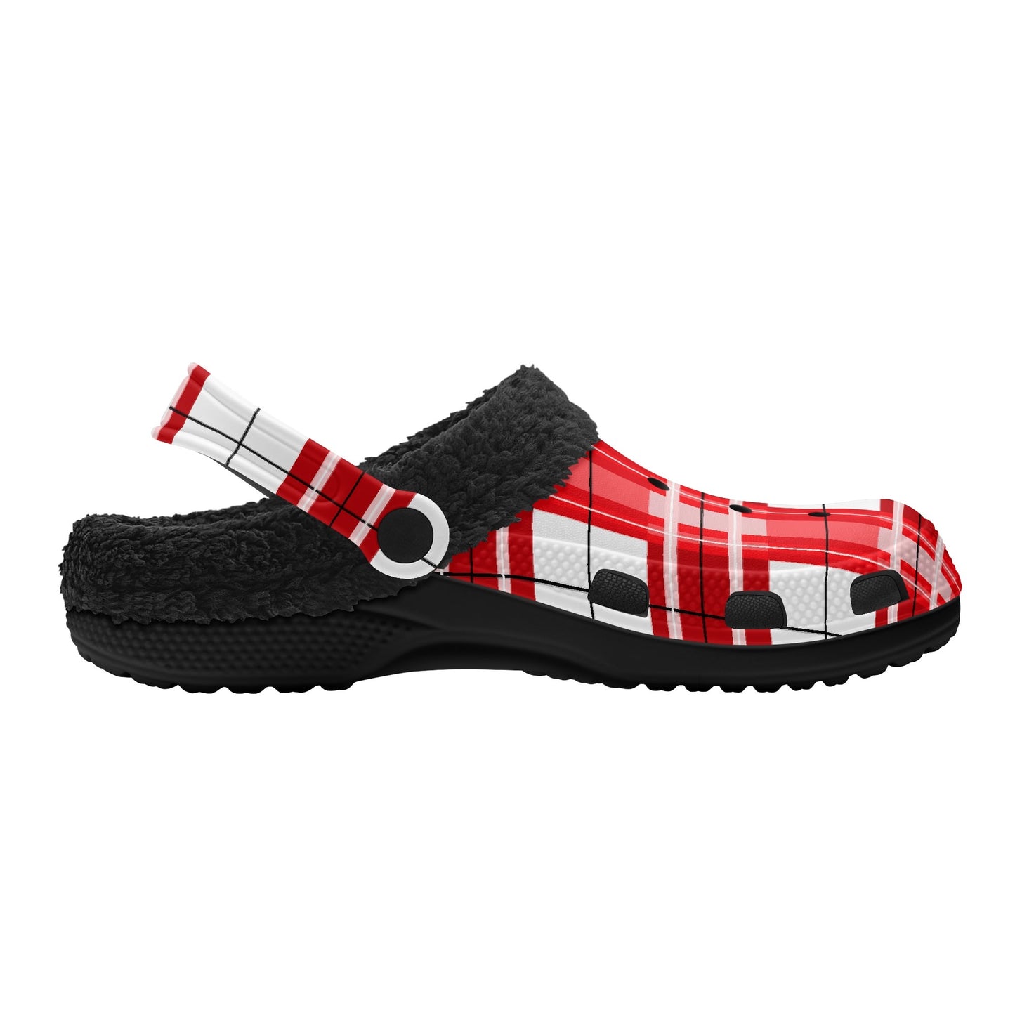 ✨'Mull Sky' Happy Tartan® Adult Clogs With Black Fleece Fur Lining✨ - Happy Tartan