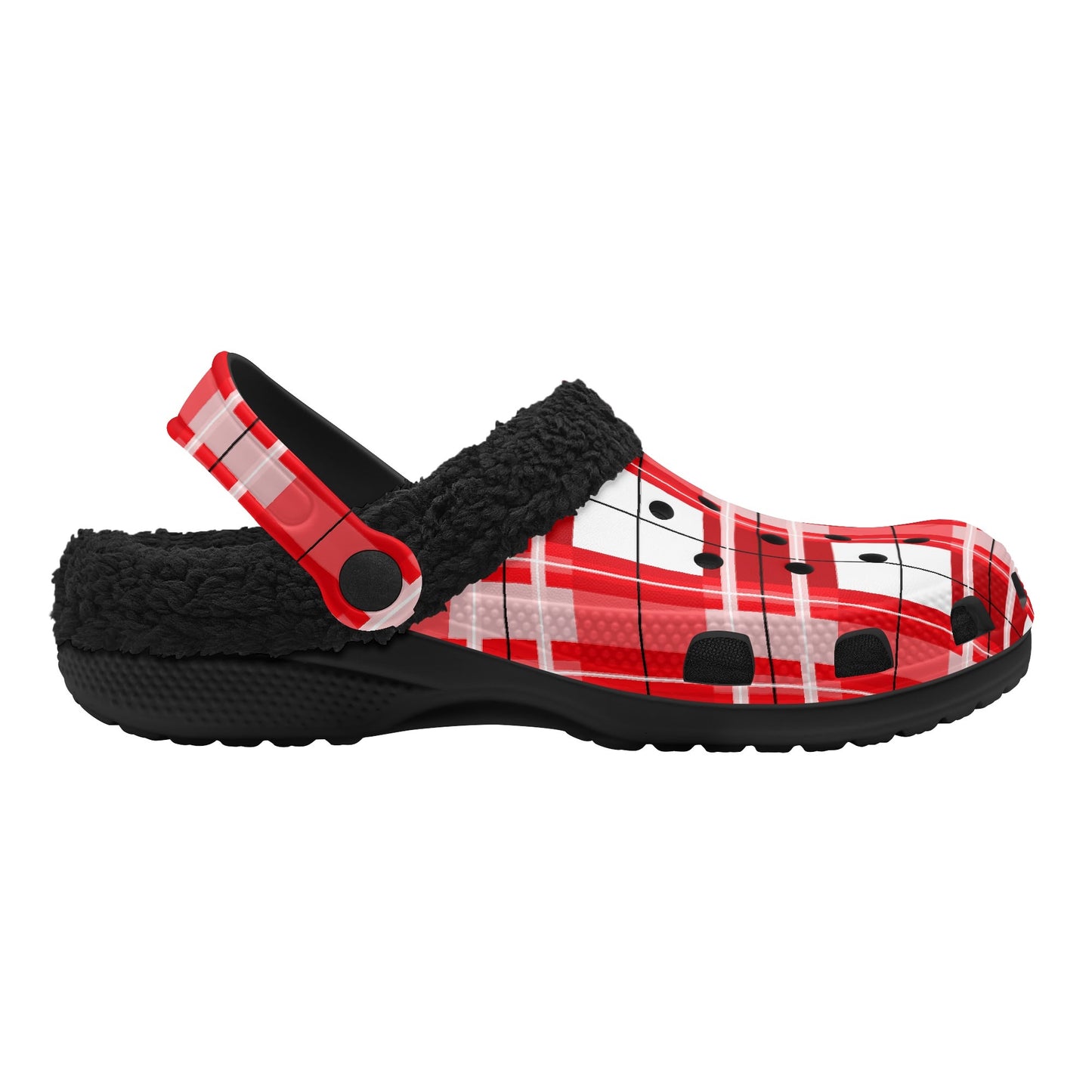 ✨'Mull Sky' Happy Tartan® Adult Clogs With Black Fleece Fur Lining✨ - Happy Tartan