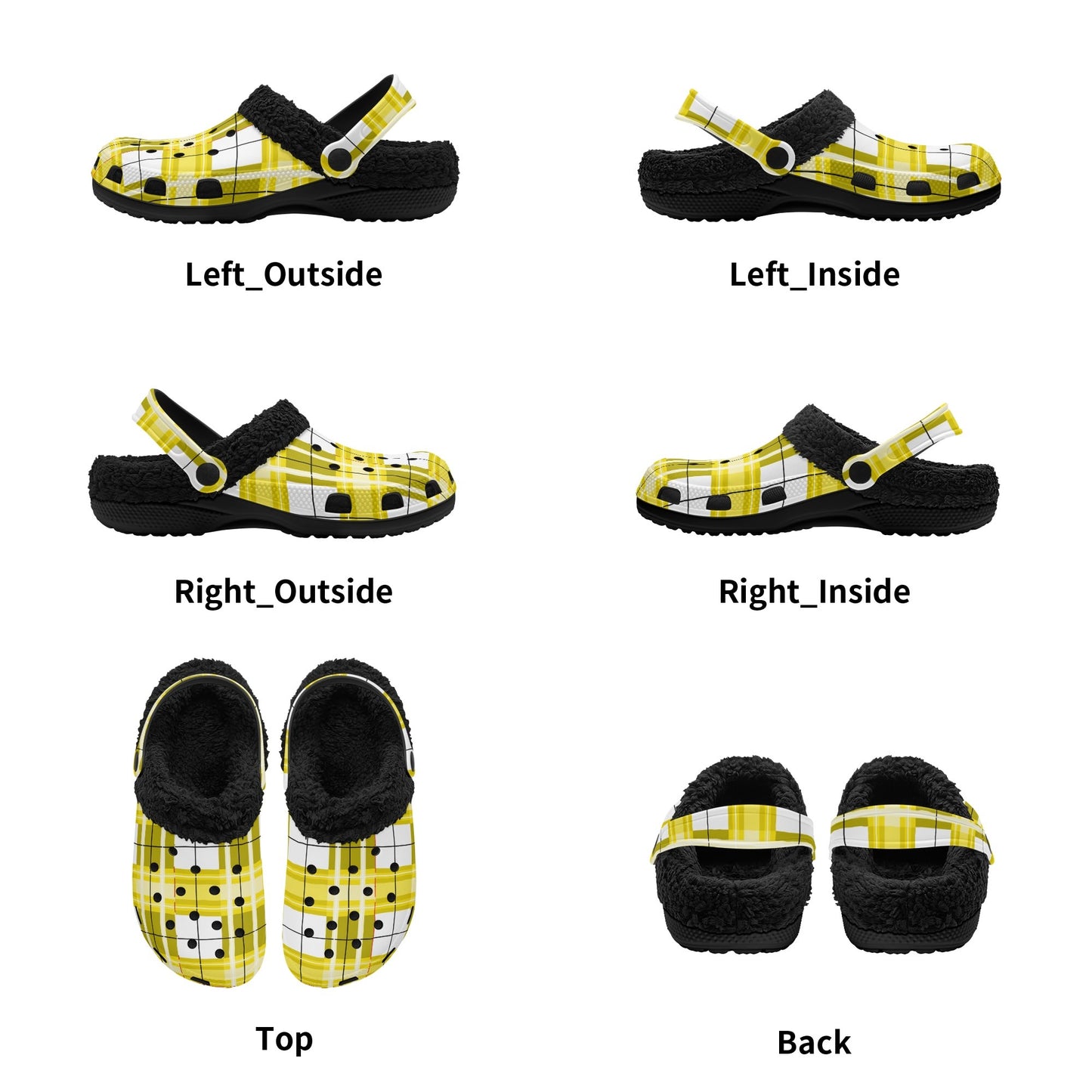 ✨'Staffa Sky' Happy Tartan® Adult Clogs With Black Fleece Fur Lining✨ - Happy Tartan