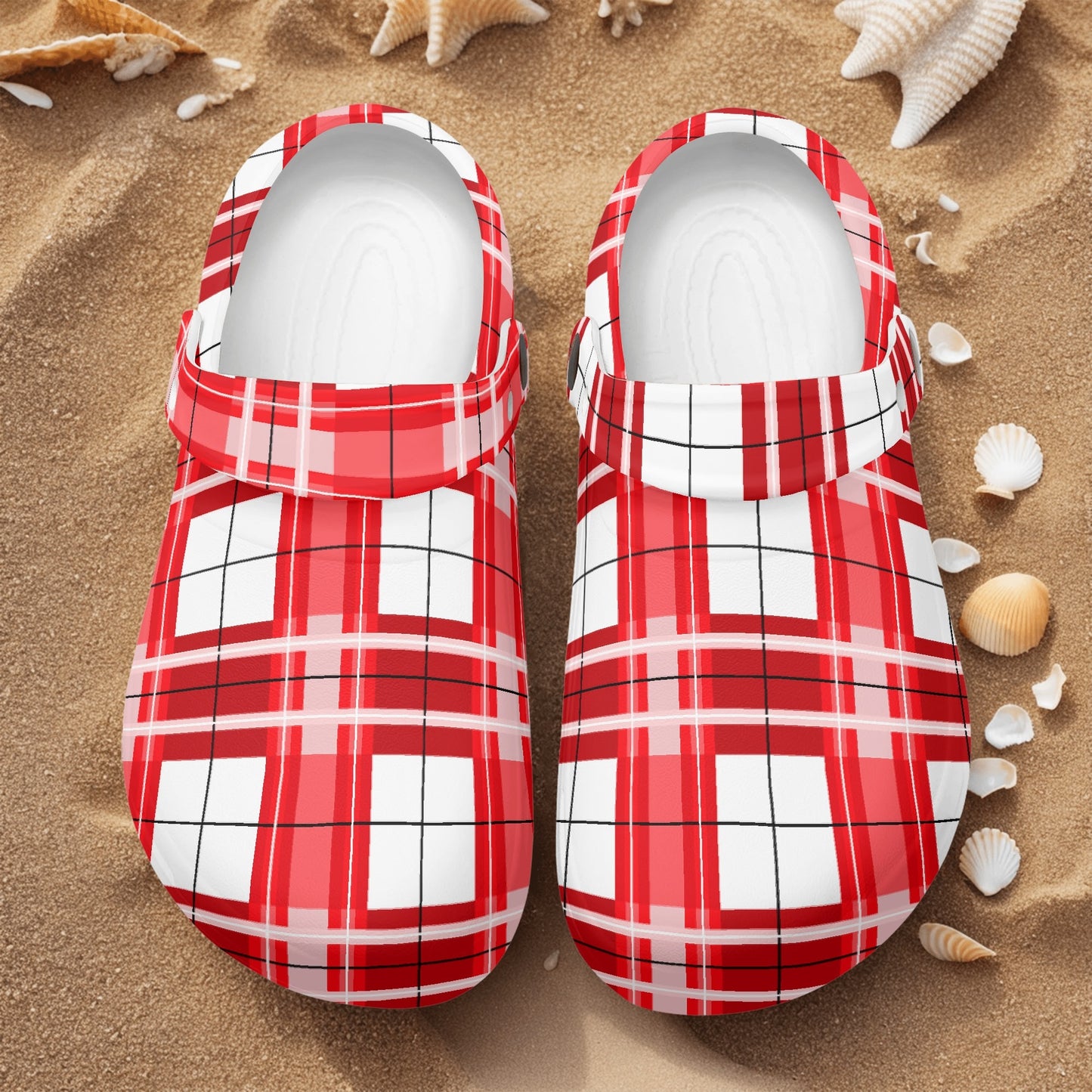 ✨'Mull Sky' Happy Tartan® Adult Soft Clog Nurses with no holes✨ - Happy Tartan