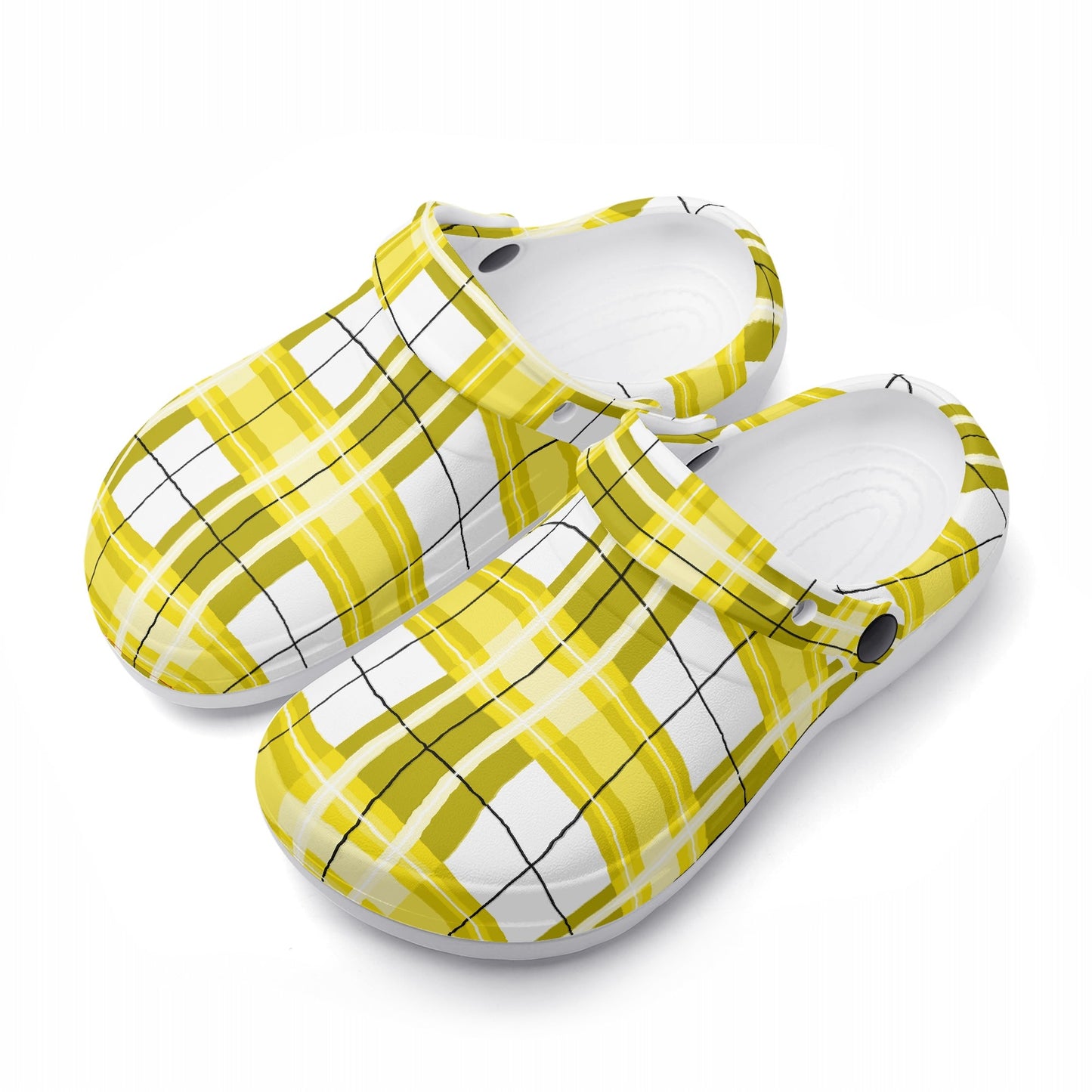 ✨'Staffa Sky' Happy Tartan® Adult Soft Clog Nurses with no holes✨ - Happy Tartan