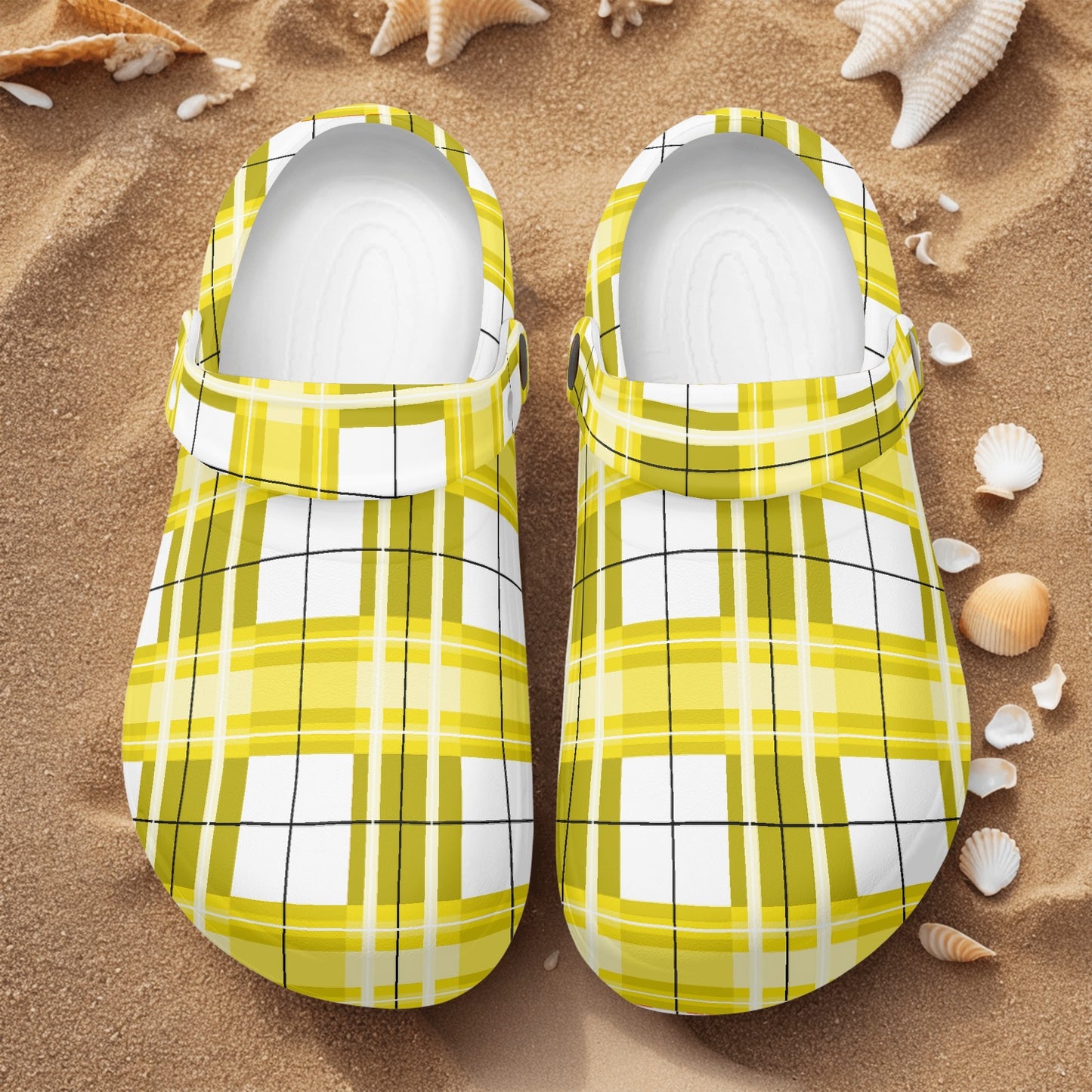✨'Staffa Sky' Happy Tartan® Adult Soft Clog Nurses with no holes✨ - Happy Tartan