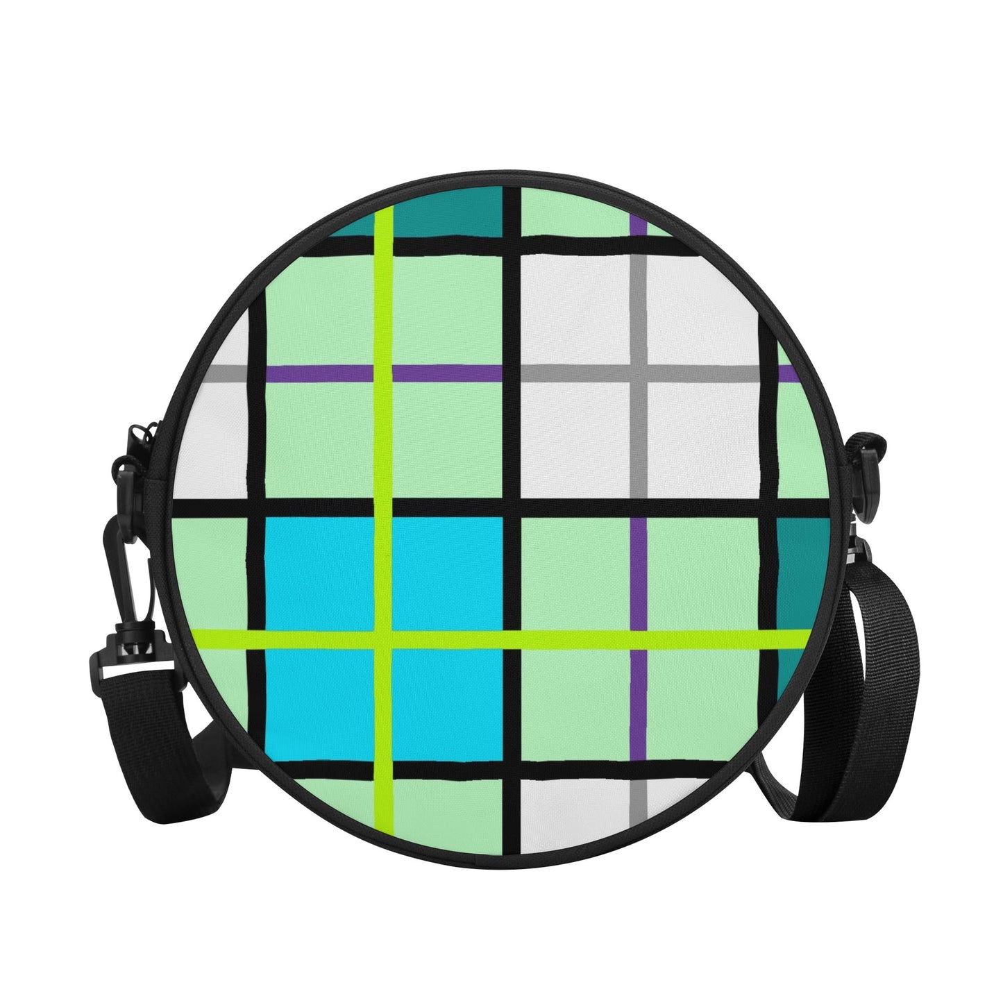 'Clyde Sky Green' Happy Tartan® Round Bag