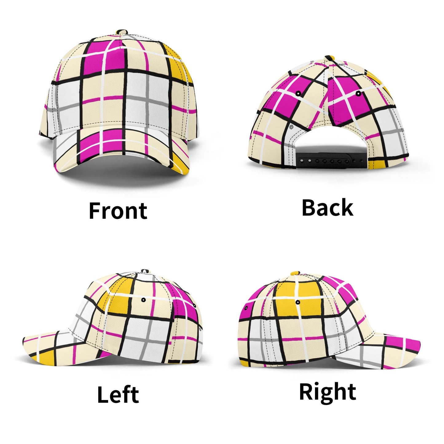 Tartan Baseball Cap – 'Clyde Sky Rhubarb' | Happy Tartan® - Happy Tartan