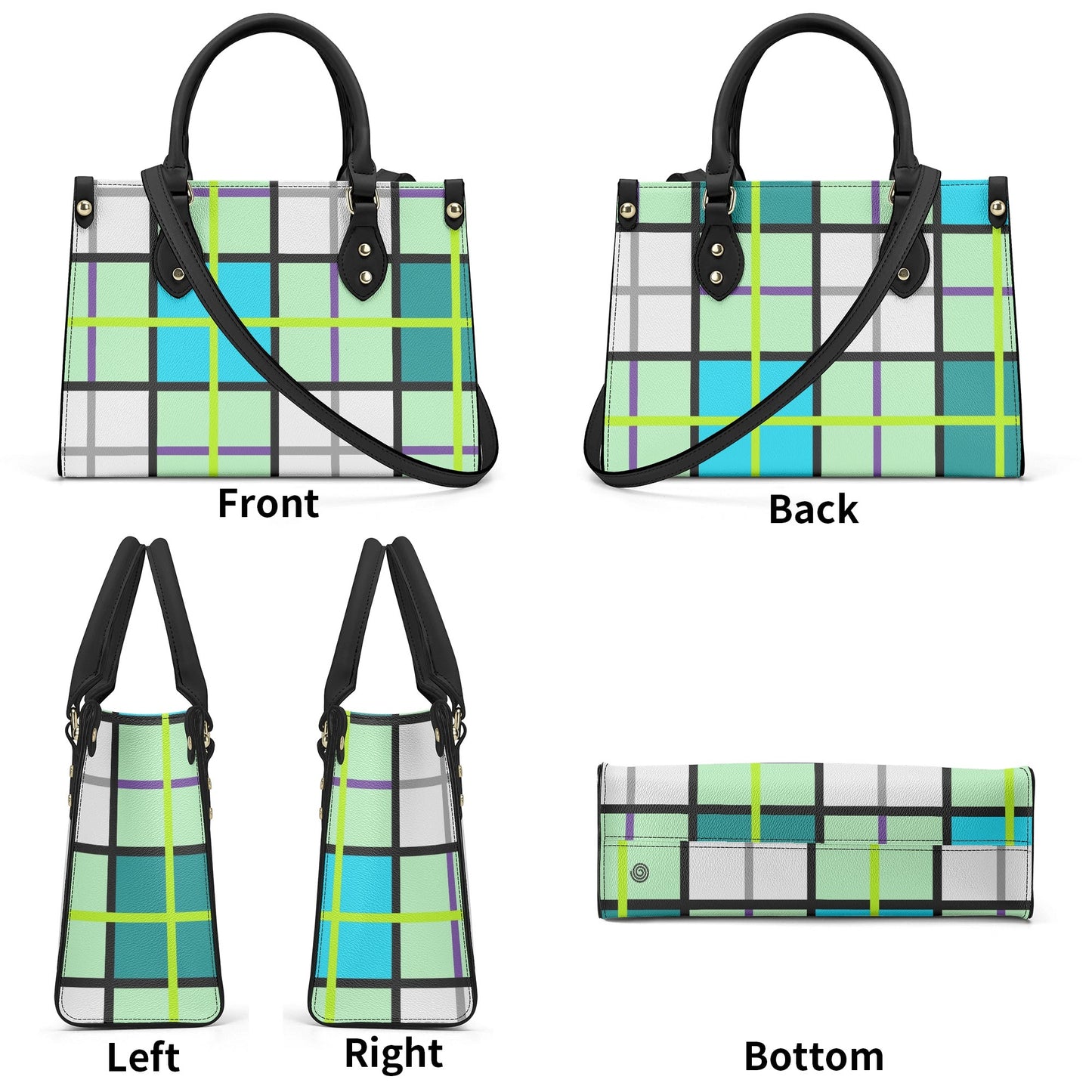 'Clyde Sky Green' Happy Tartan® Handbag