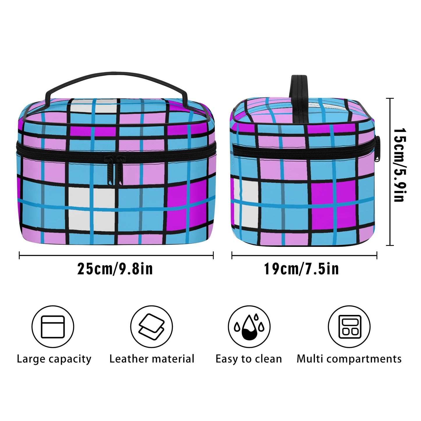 Tartan Cosmetic Case – 'Clyde Sky Purple' | Happy Tartan® - Happy Tartan
