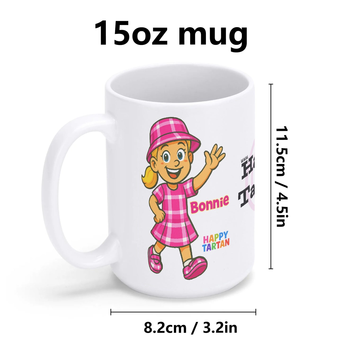 ☕ Bonnie’s Classic White Glossy Mug (15 oz)