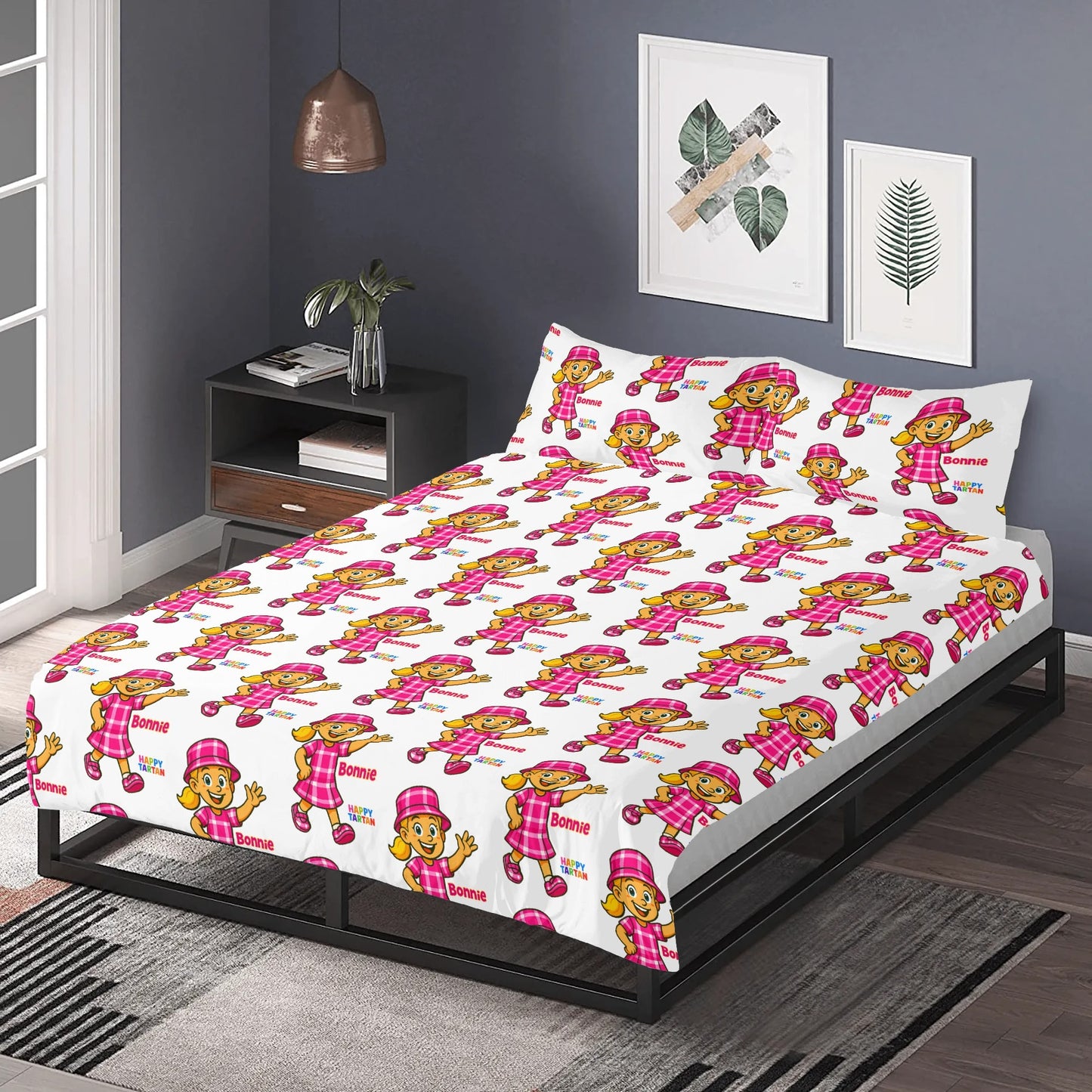 ๐๏ธ Bonnie's Custom Printed 3-Piece Bedding Set