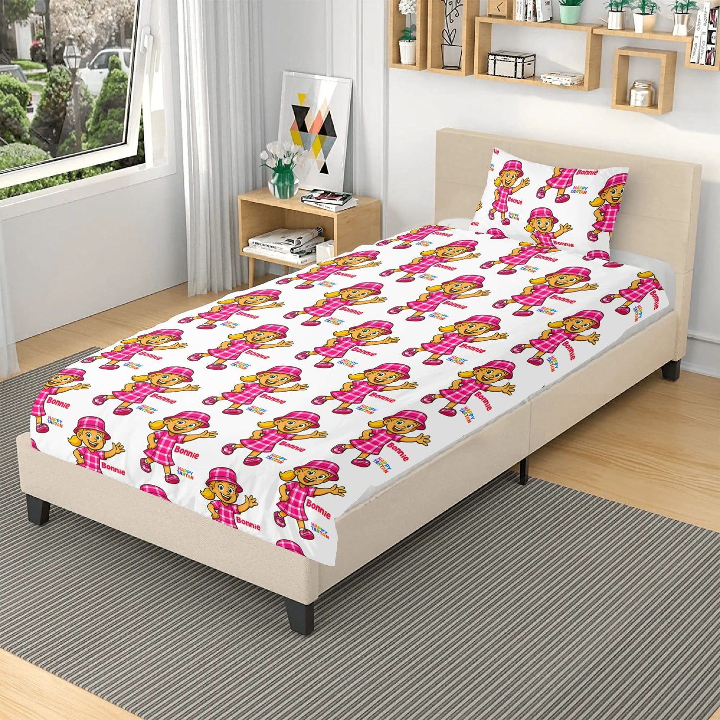 ๐๏ธ Bonnie's Custom Printed 3-Piece Bedding Set