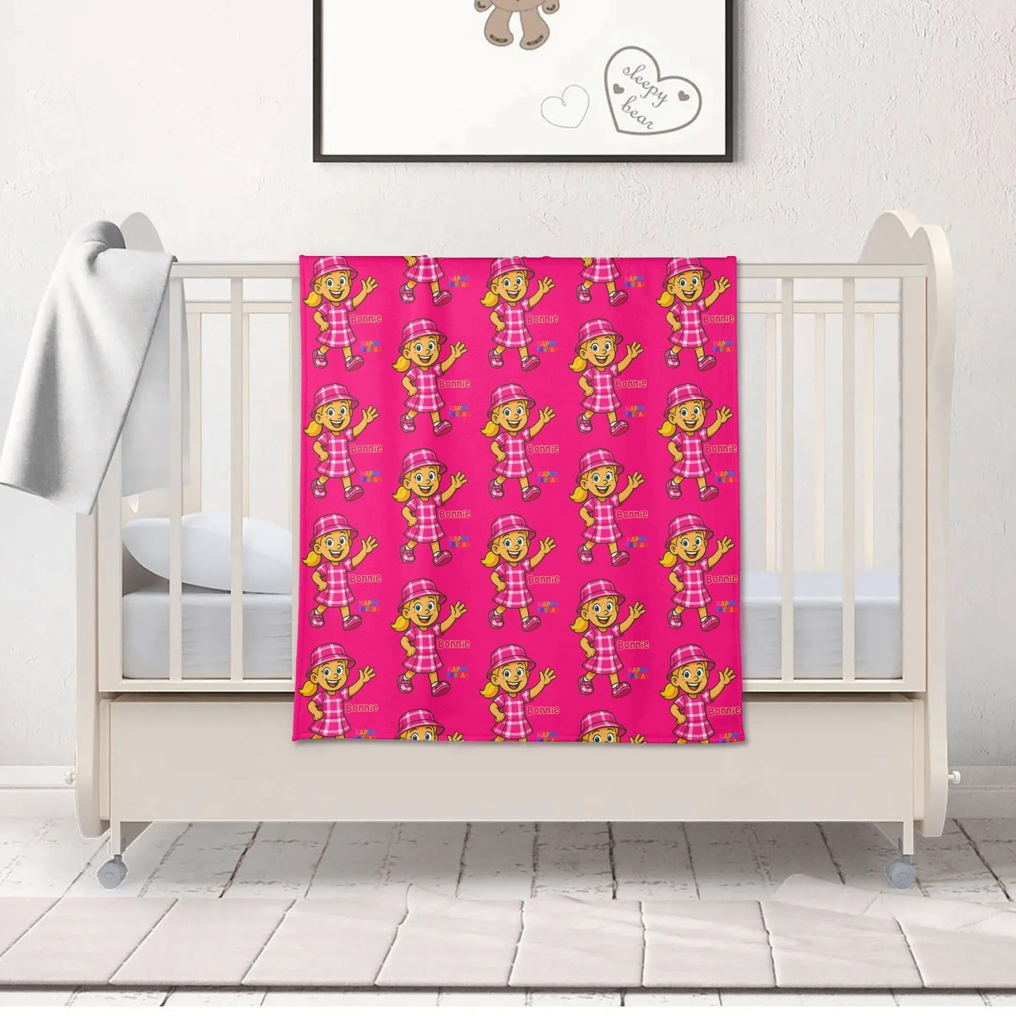 ❤️ Bonnie's Happy Tartan Kids’ Soft Flannel Blanket 4 Sizes ❤️