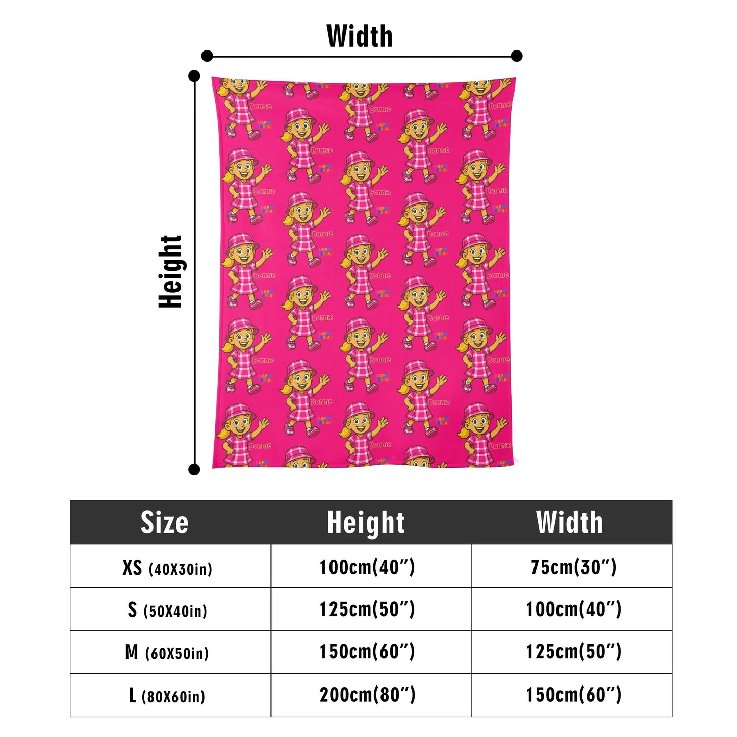 ❤️ Bonnie's Happy Tartan Kids’ Soft Flannel Blanket 4 Sizes ❤️