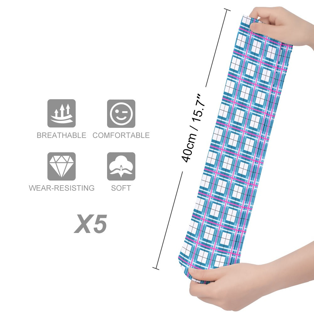 Kids Knee-Length Tartan Socks (5 Pairs) – 'Bute Sky' | Happy Tartan® - Happy Tartan