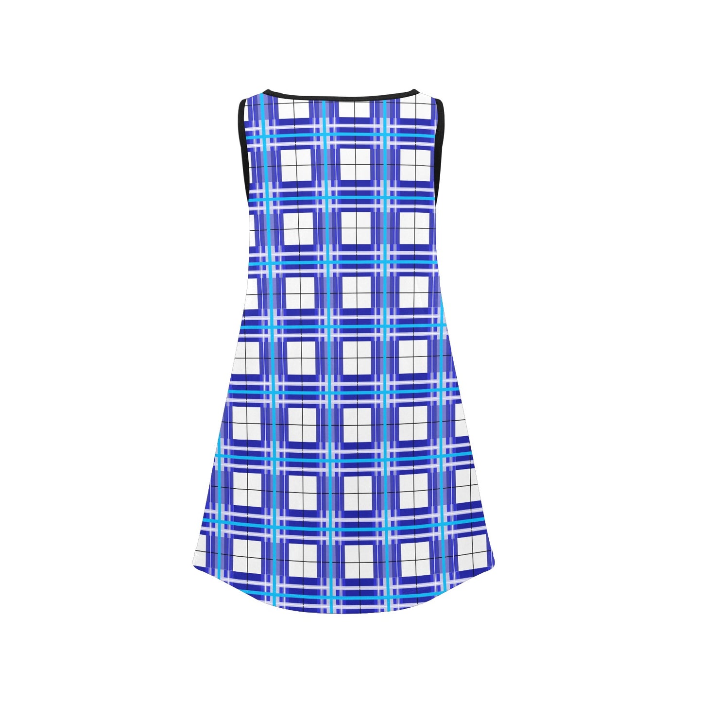 Girls' Sleeveless Dress – Cumbrae Sky Tartan | Happy Tartan® - Happy Tartan