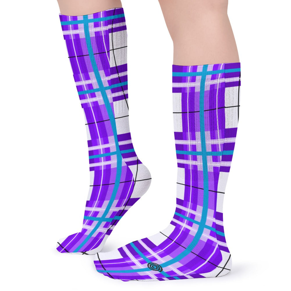 Kids Knee-Length Tartan Socks (5 Pairs) – 'Gigha Sky' | Happy Tartan® - Happy Tartan