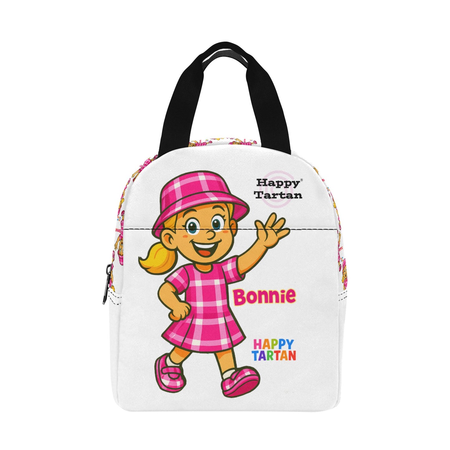 Insulated Zipper Lunch Bag - Happy Tartan