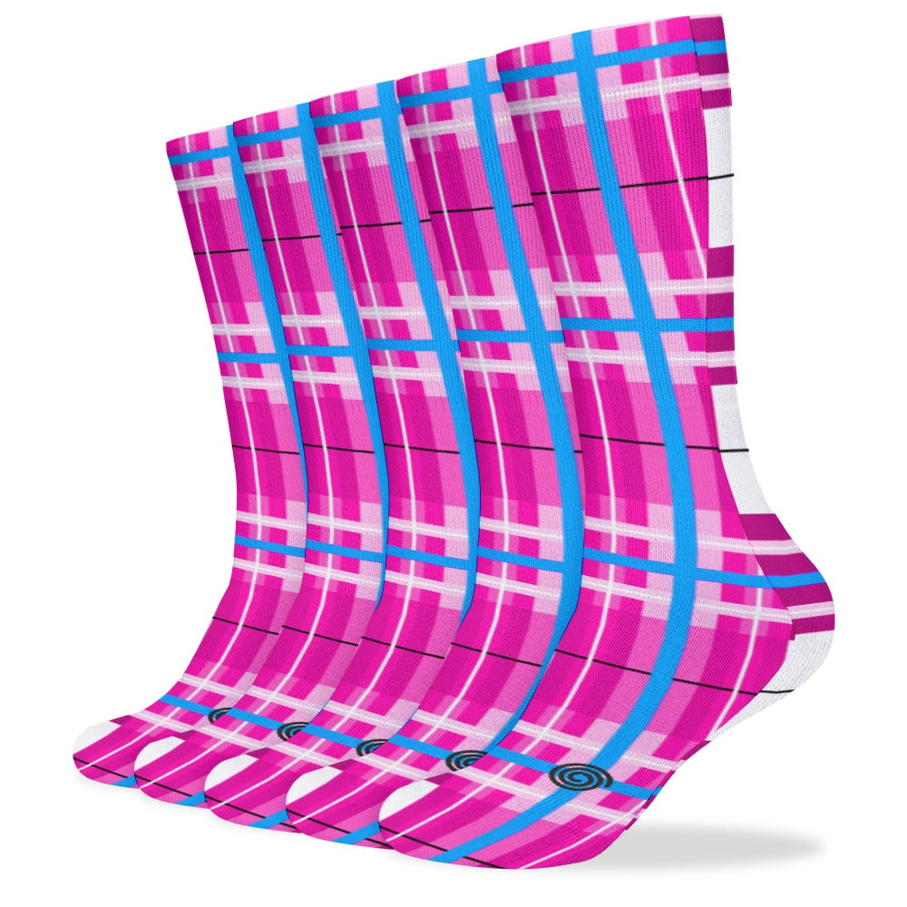 Kids Knee-Length Tartan Socks (5 Pairs) – 'Islay Sky' | Happy Tartan® - Happy Tartan