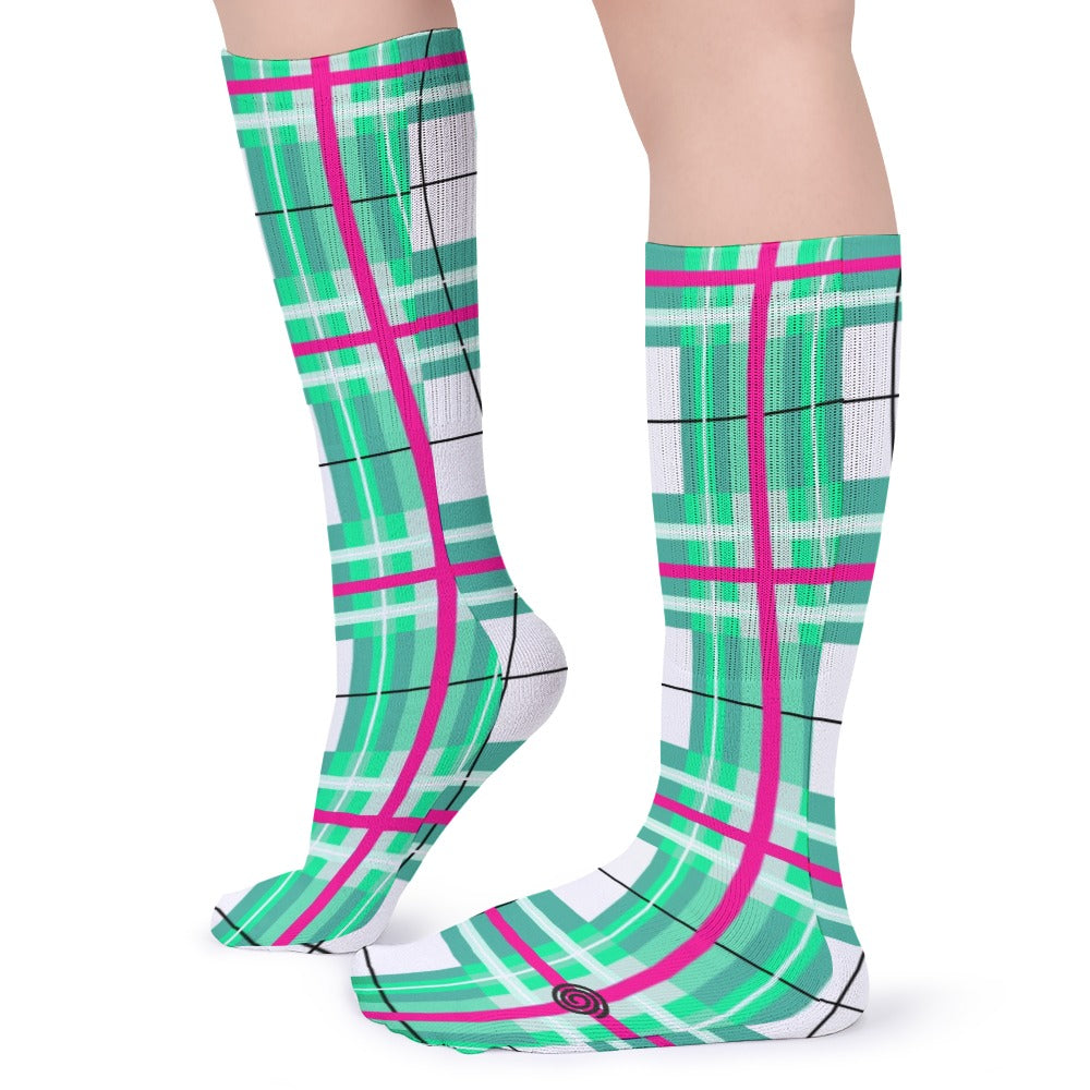 Kids Knee-Length Tartan Socks (5 Pairs) – 'Iona Sky' | Happy Tartan® - Happy Tartan