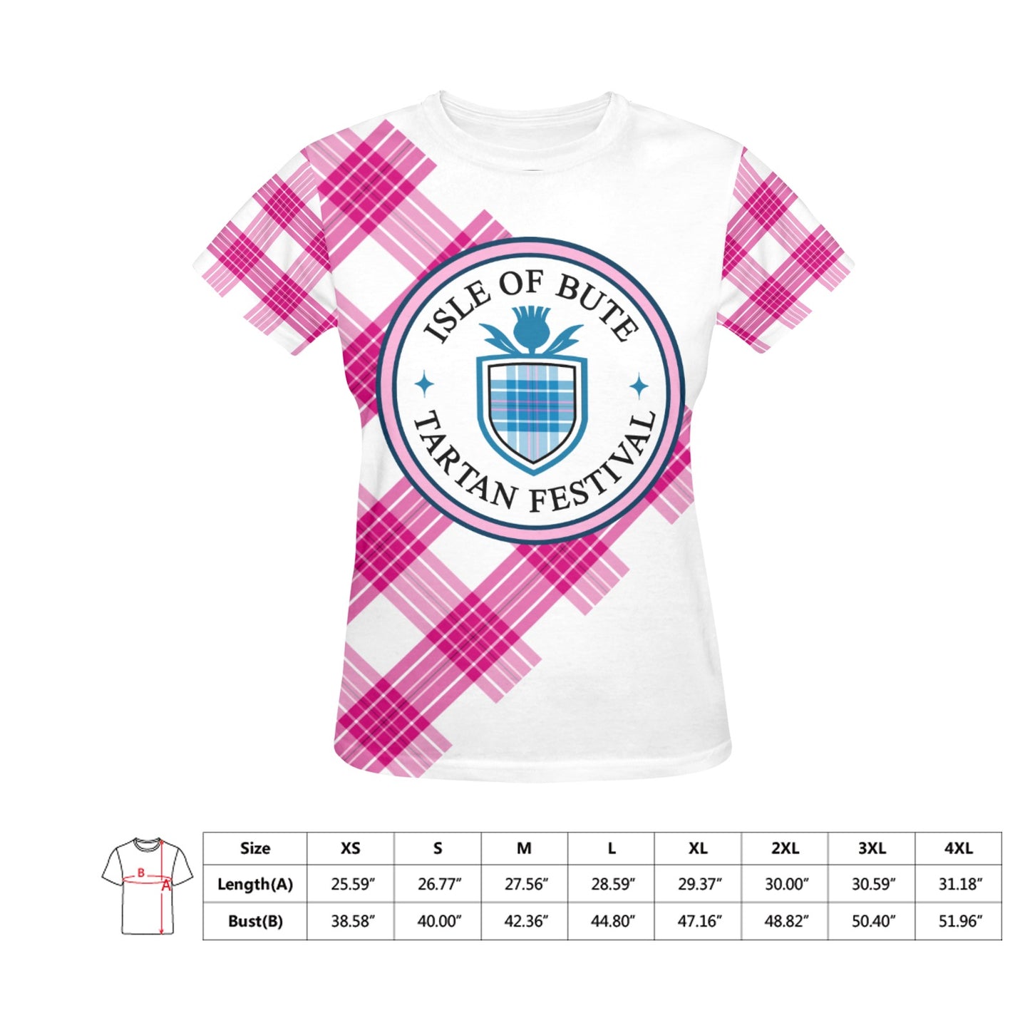 Bute Tartan Festival Women's T - Pink