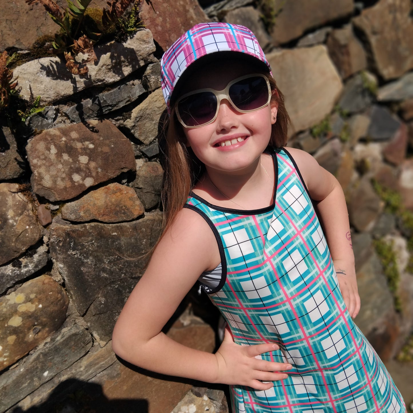Girls' Sleeveless Dress – Iona Sky Tartan | Happy Tartan® - Happy Tartan