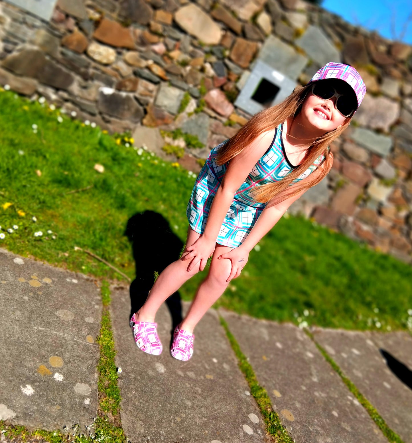 Girls' Sleeveless Dress – Iona Sky Tartan | Happy Tartan® - Happy Tartan
