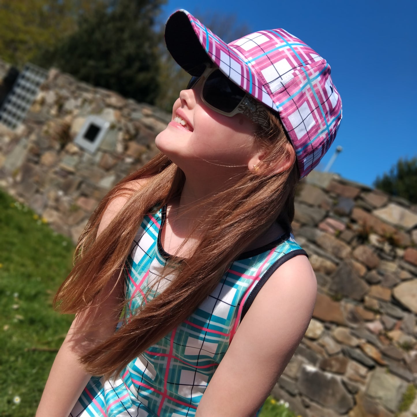 Girls' Sleeveless Dress – Iona Sky Tartan | Happy Tartan® - Happy Tartan