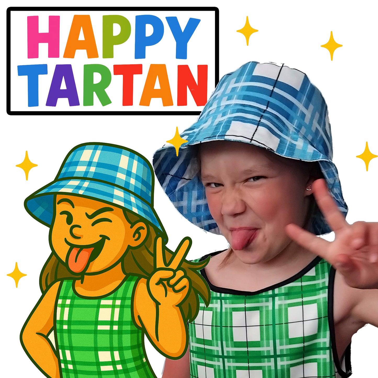 Girls' Sleeveless Dress – Colonsay Sky Tartan | Happy Tartan® - Happy Tartan