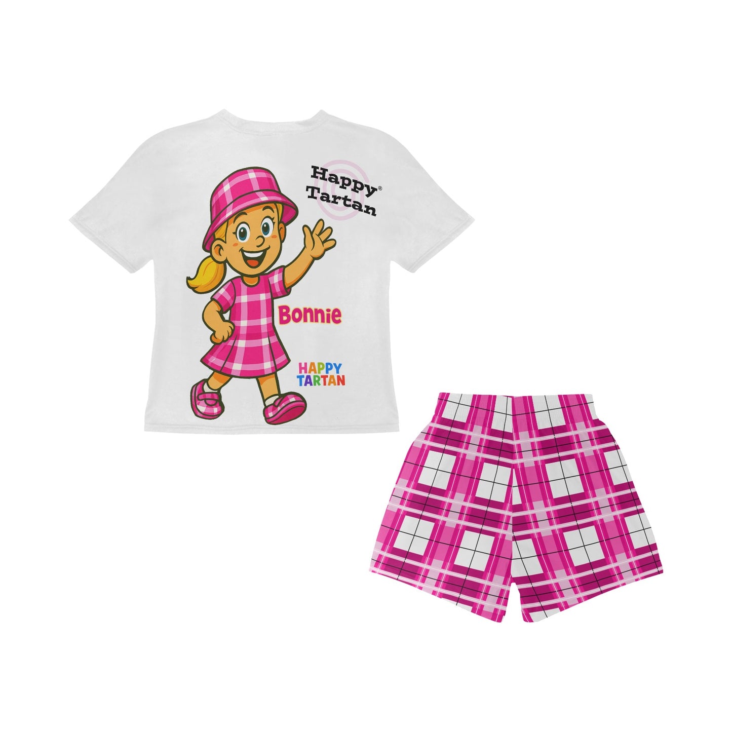 🌙 Bonnie's Little Girls’ Short Pyjama Set #3🌙 Age 2 - 7 Years - Happy Tartan