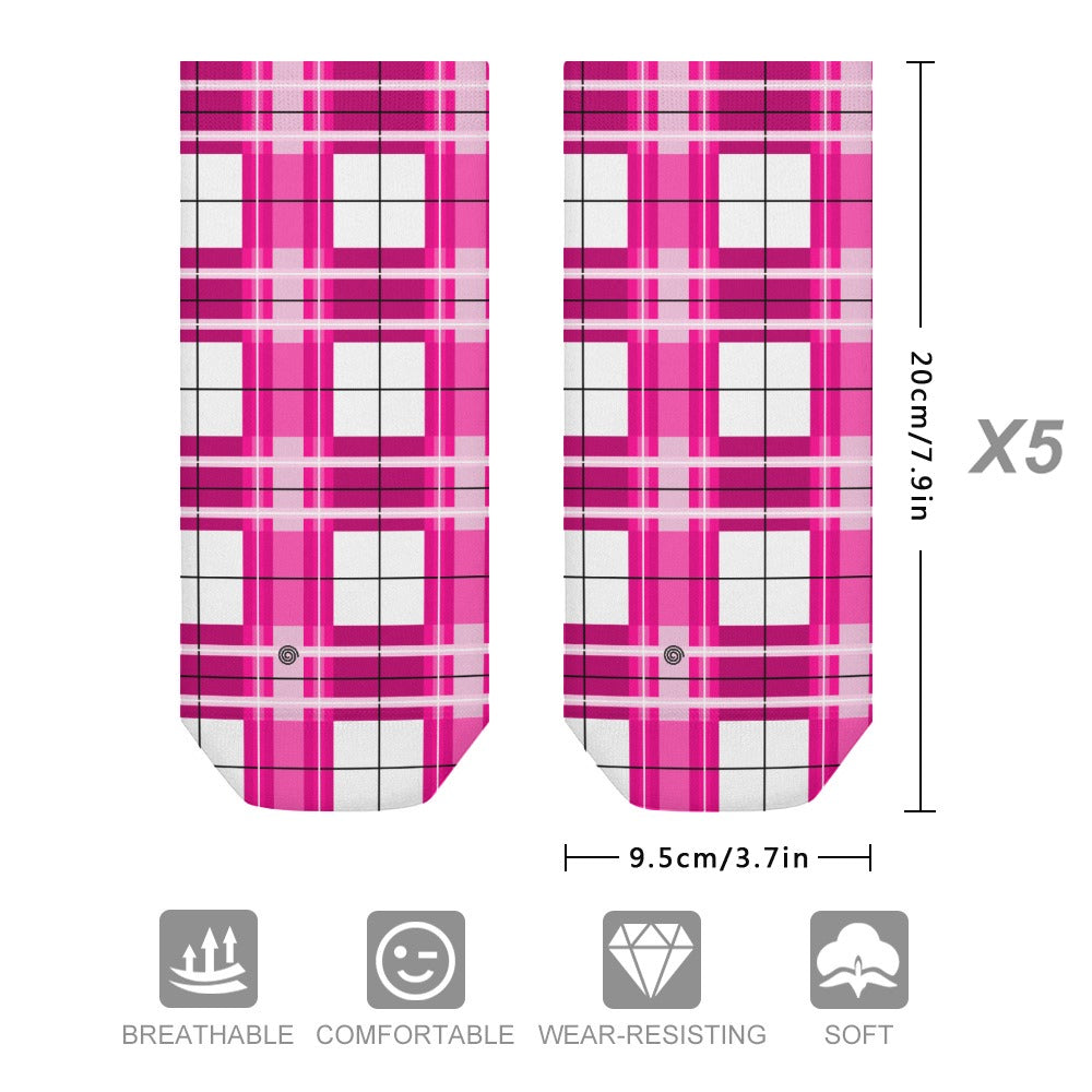 ✨Bonnie's 'Arran Sky' Kids Sox (5 Pairs) - Happy Tartan